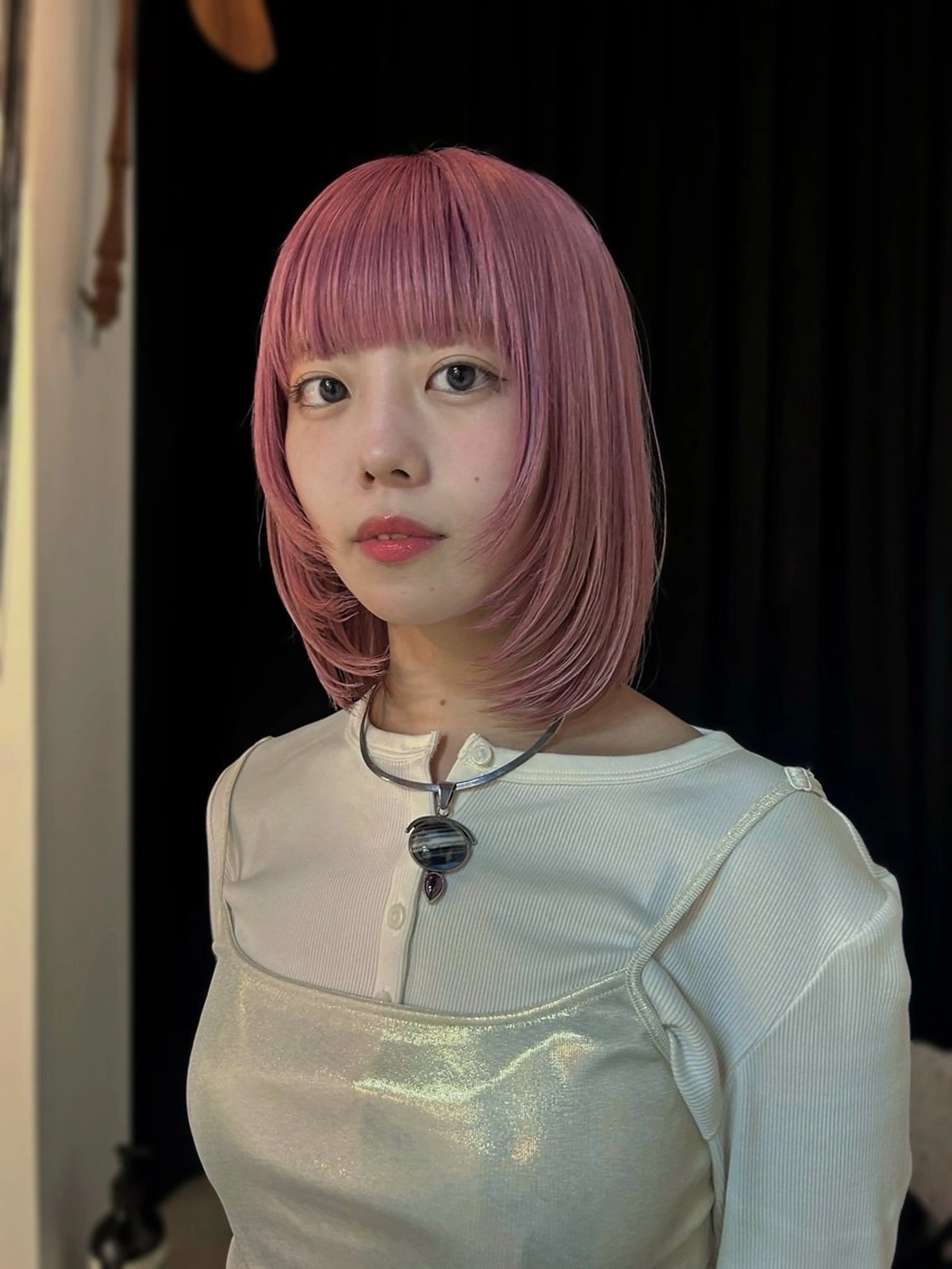 ミディアム カラー ピンクカラー ホワイトピンク ヘアカラー suiu所属・カラーモデル募集中♪ nanamiのヘアスタイル