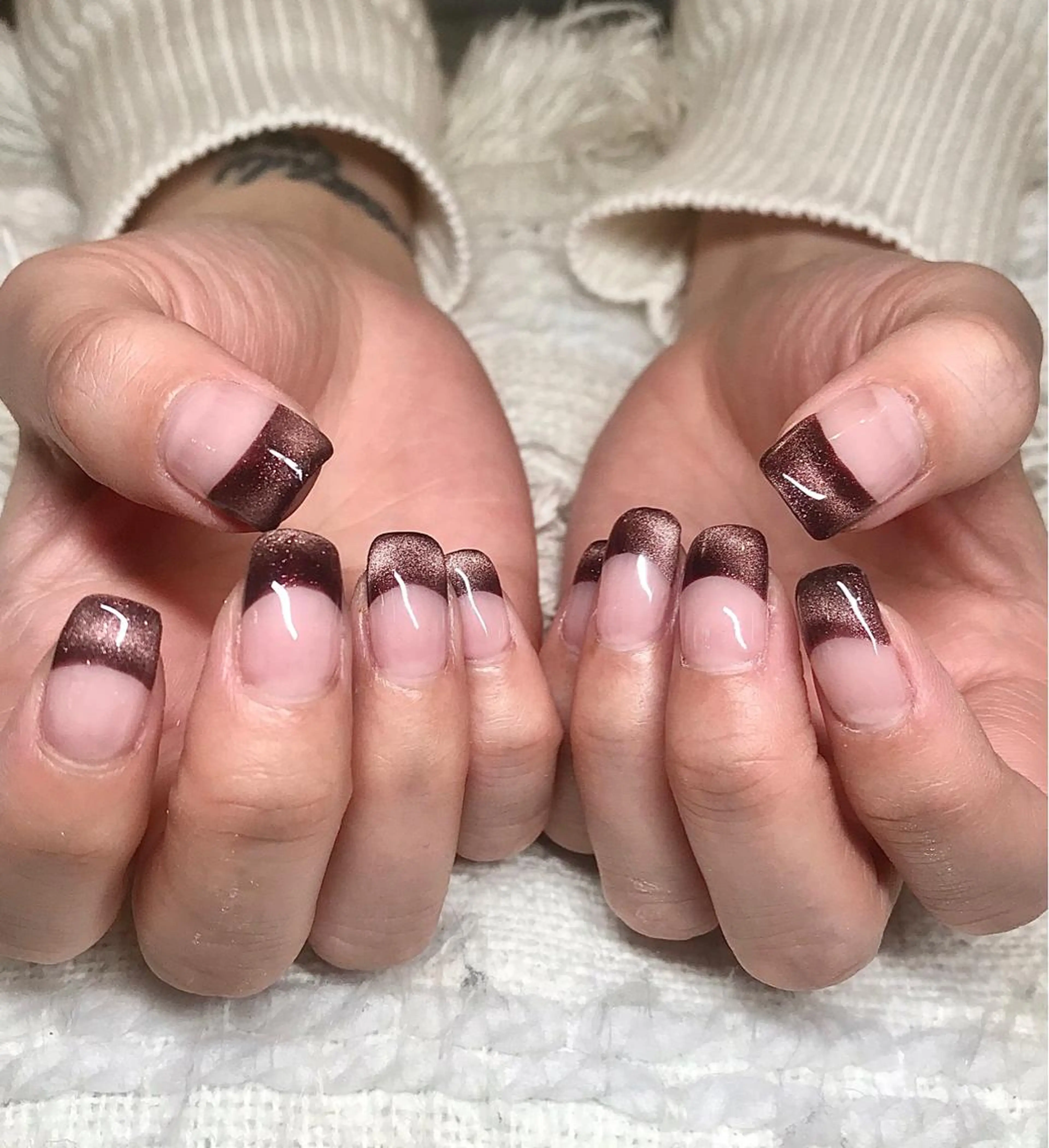 カラー パーマ ヘアアレンジ メンズ ネイル フレンチネイル マグネットネイル マグネットフレンチ ハンドネイル ハンドケア nail&eye Aoのマツエク・マツパデザイン