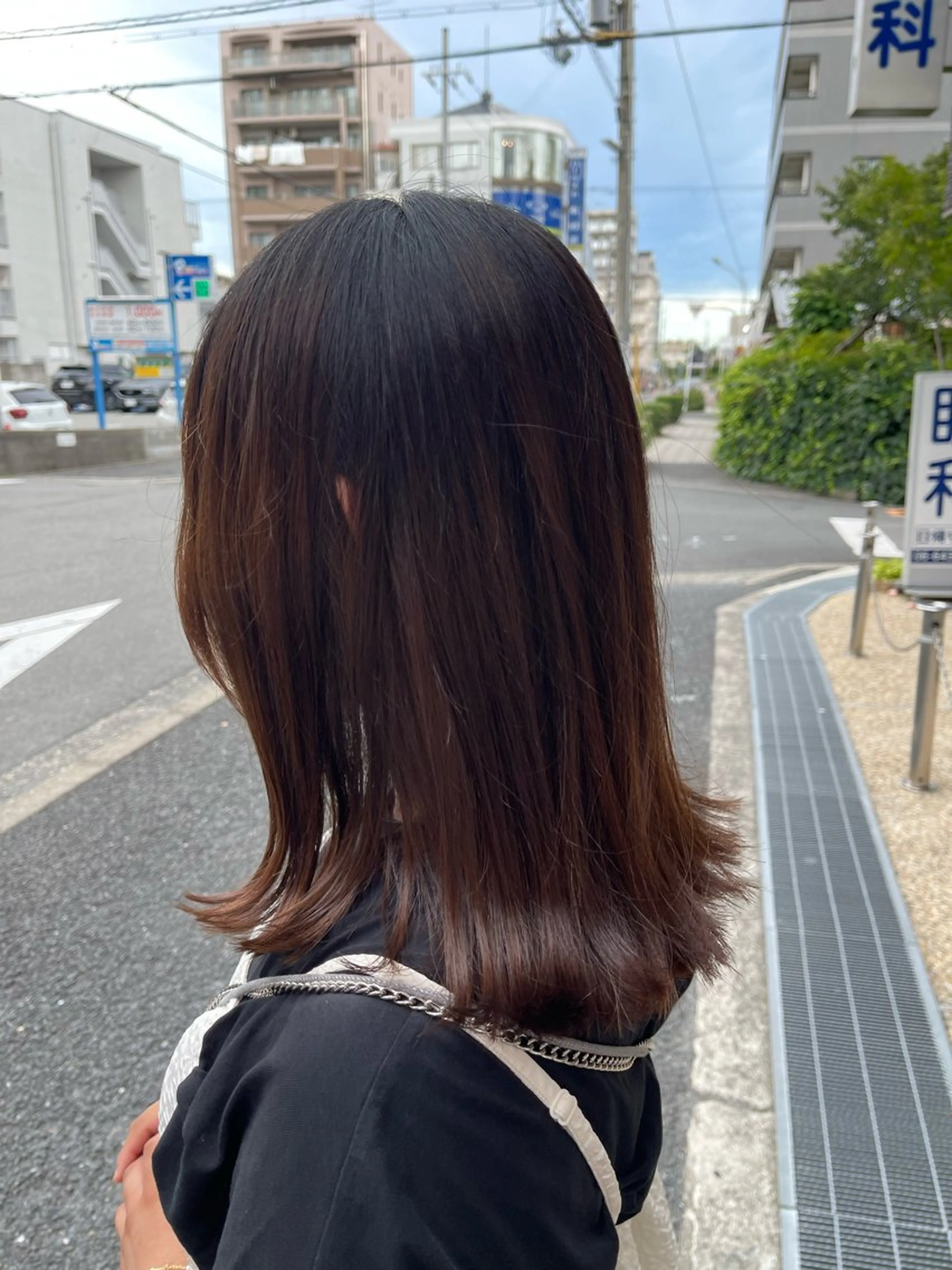ミディアム カラー ボブ 顔周りカット レイヤーカット 外ハネヘア カット ヘアカラー トリートメント hair MILE.所属・ゆうだい モデル募集中のヘアスタイル