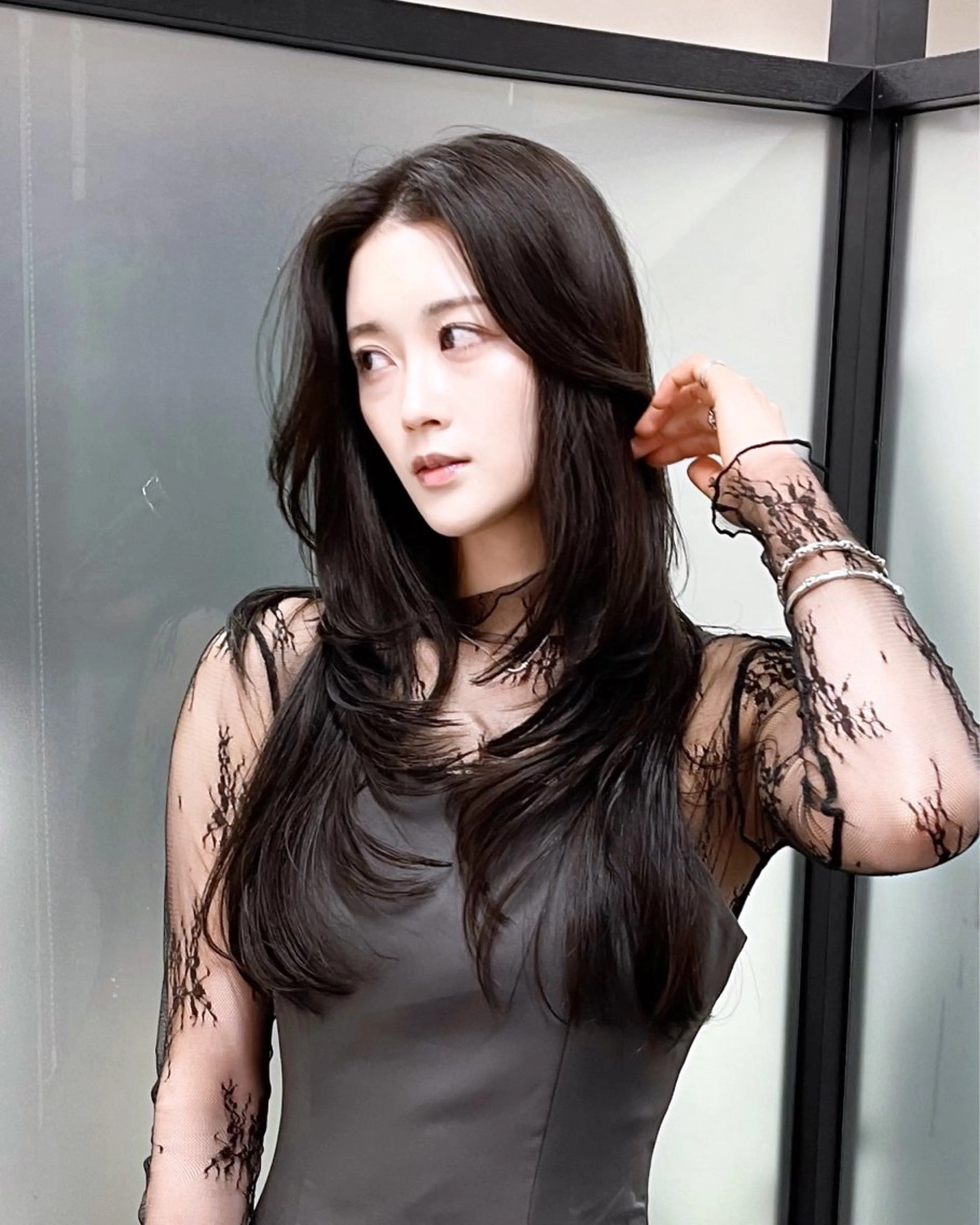 ロング 韓国風ヘア レイヤーカット カット ヘアカラー トリートメント 韓国レイヤーカット 髪質改善▫️水野有真のヘアスタイル