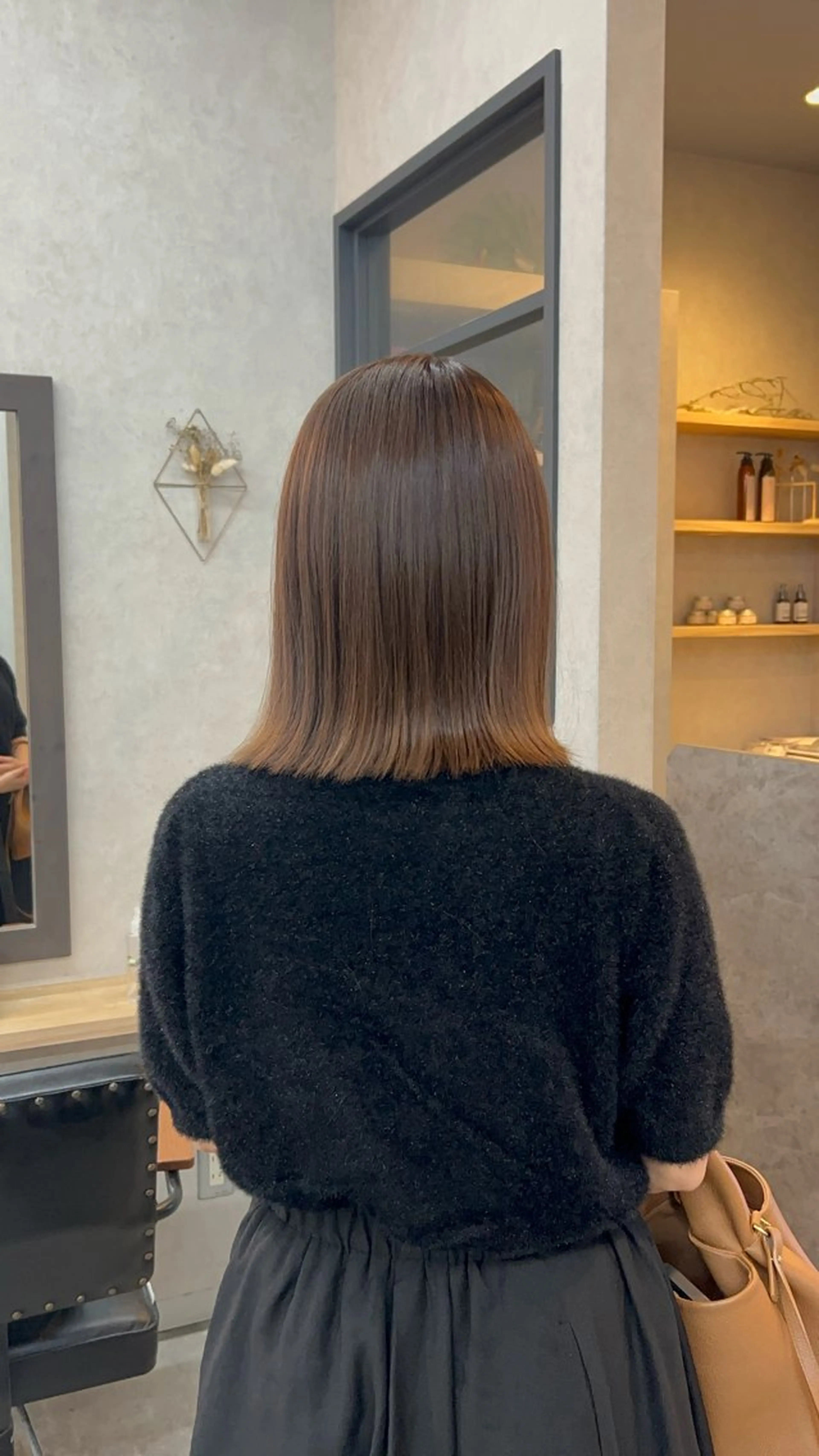 ミディアム カラー カット ヘアカラー トリートメント いなみね はるきのヘアスタイル