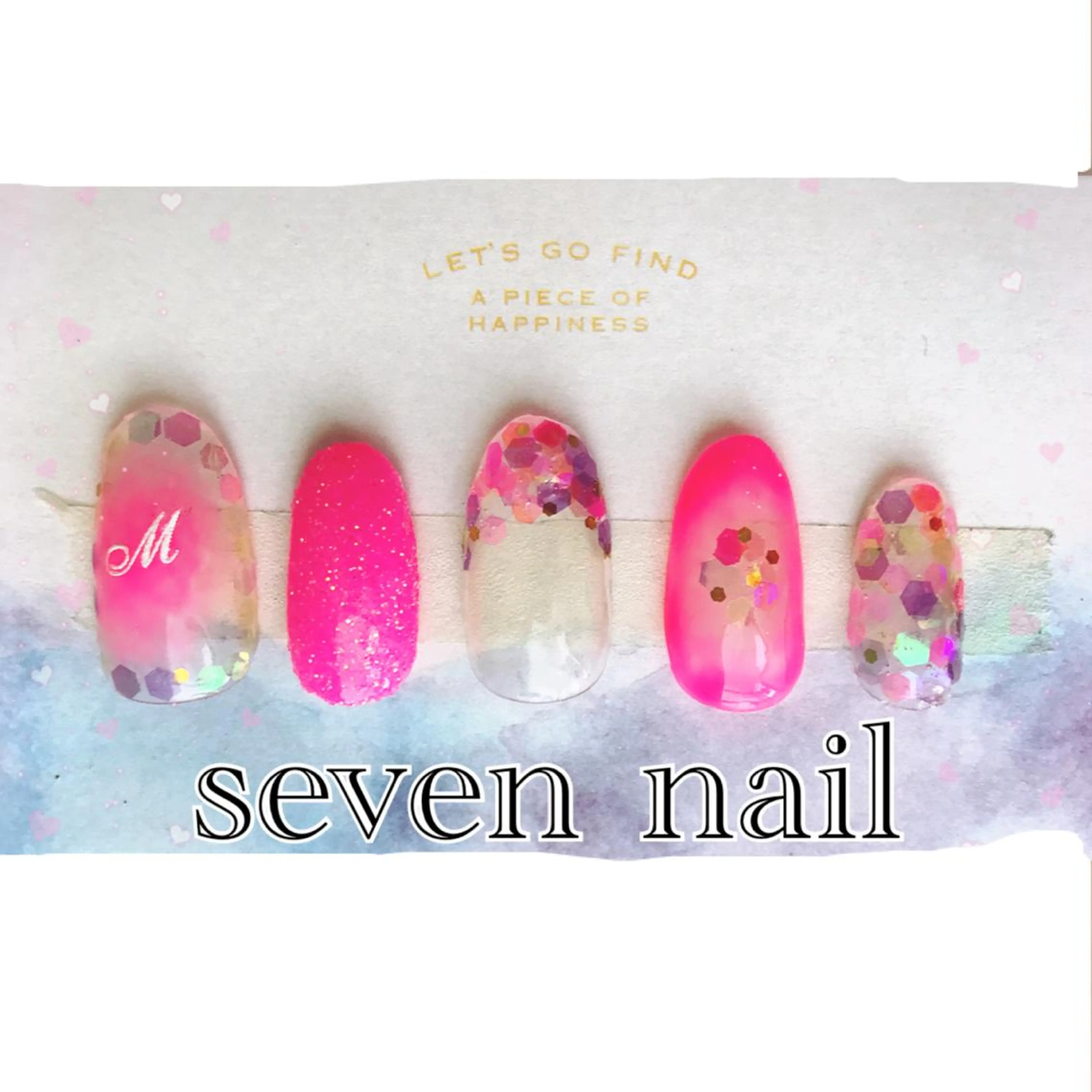 ネイル チークネイル ホログラムネイル ピンク 名倉 なな子のネイルデザイン