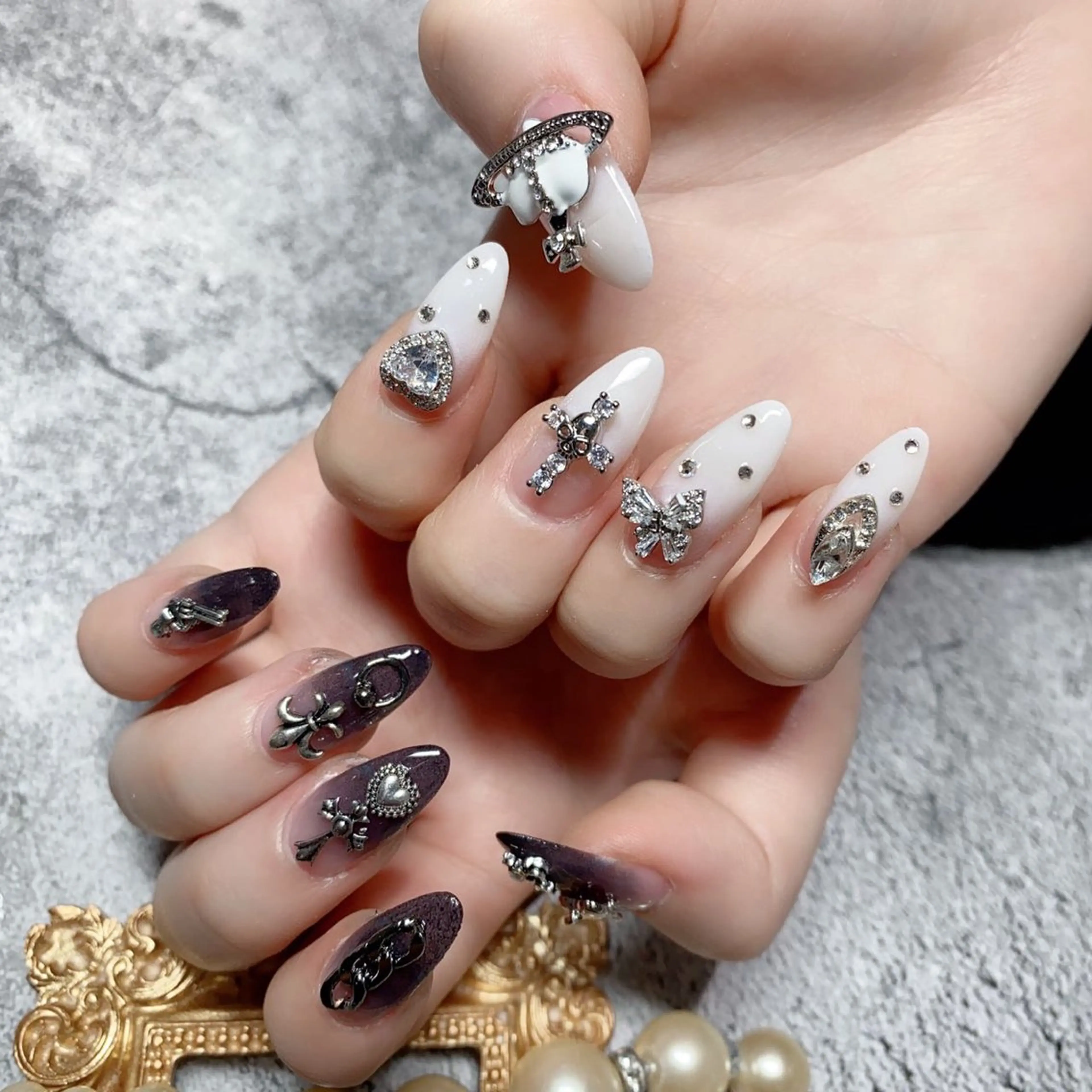 ネイル アートネイル 長さ出し Belle nail salon 新小岩のネイルデザイン