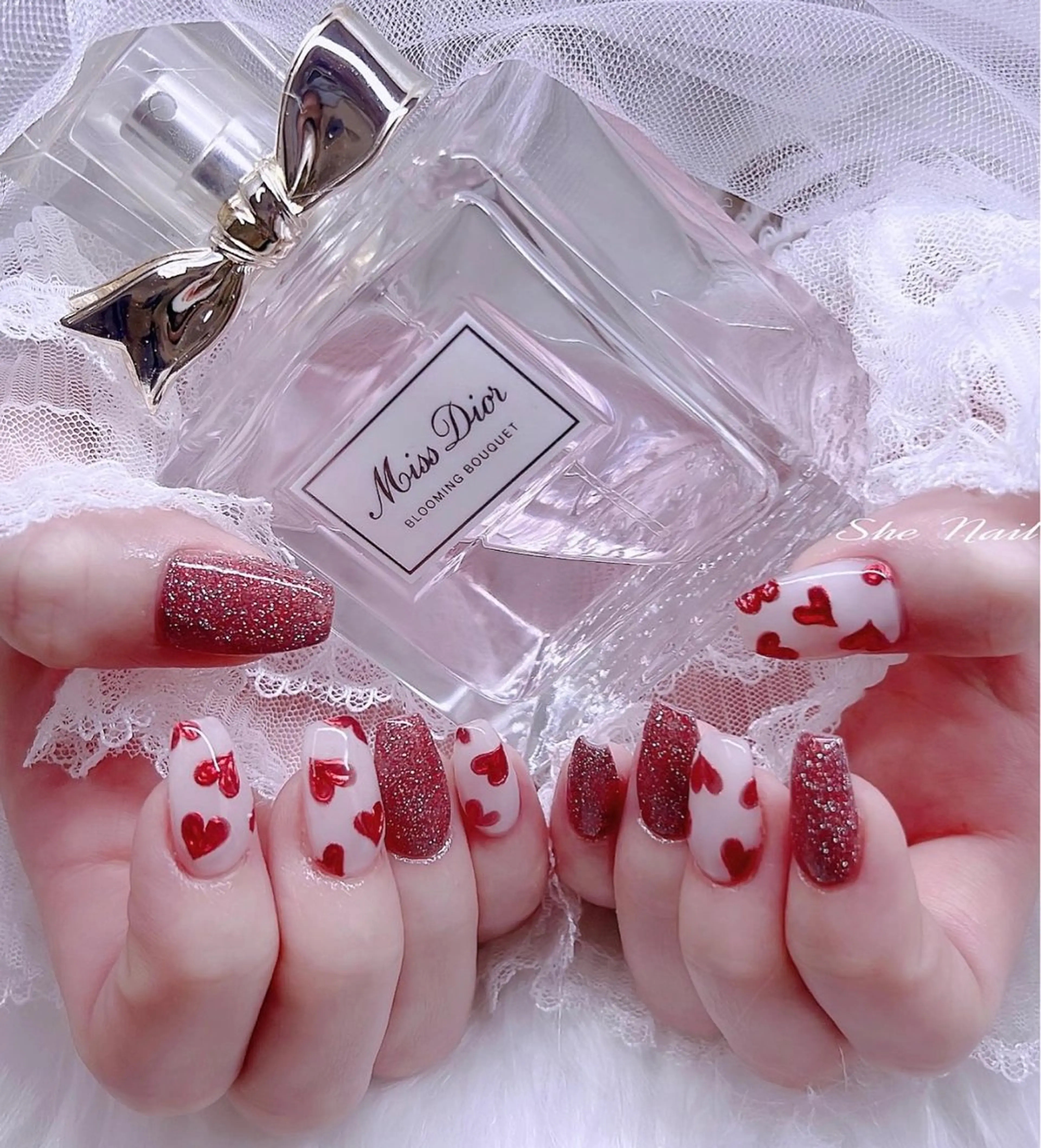 ネイル チークネイル 長さ出し フレンチネイル ガラスフレンチ グラデーション She Nail所属・ISA_ BELLAのネイルデザイン