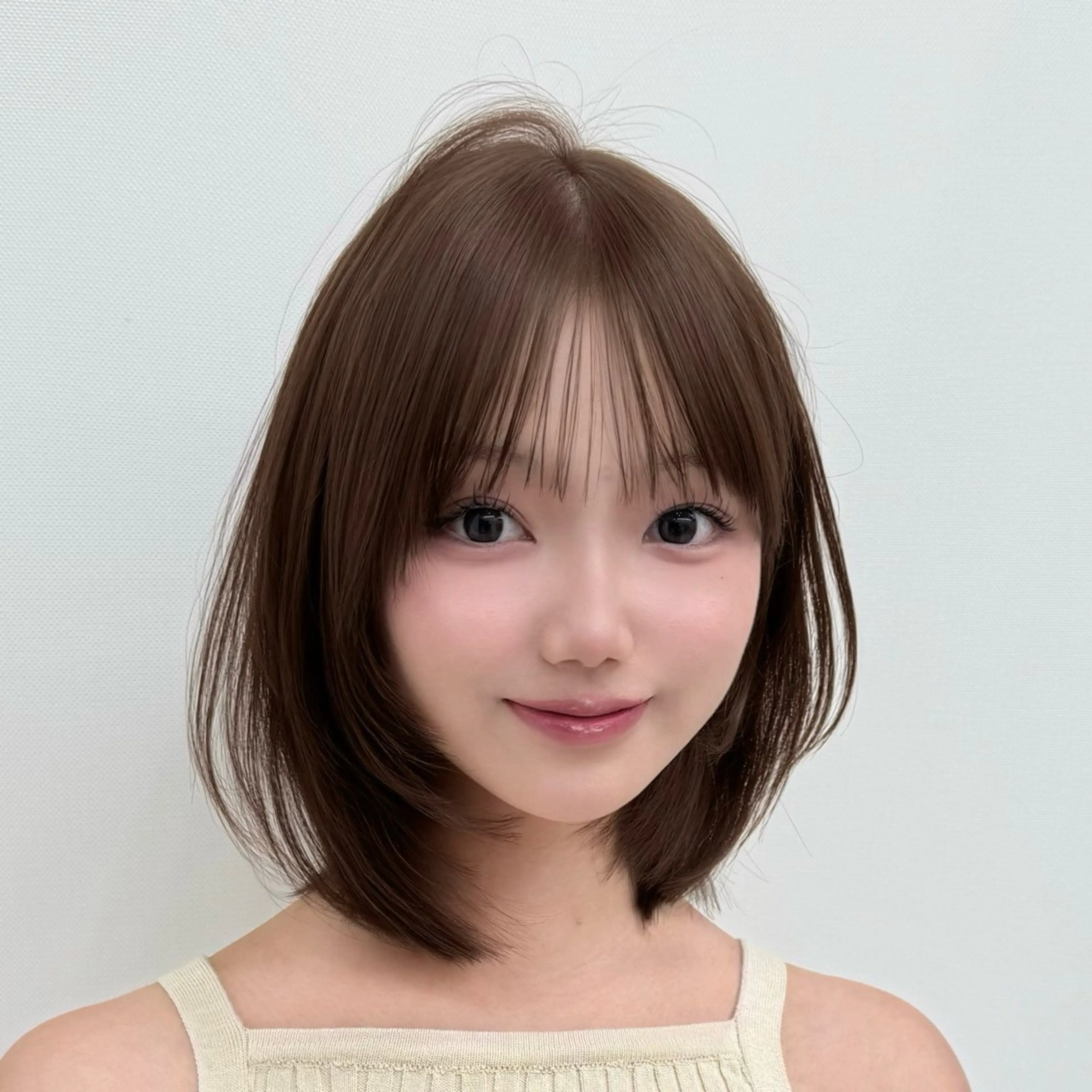 ミディアム ボブ カット トリートメント ヘアセット 韓国ガーリーヘア🎀 Sayaka🩶🤍のヘアスタイル