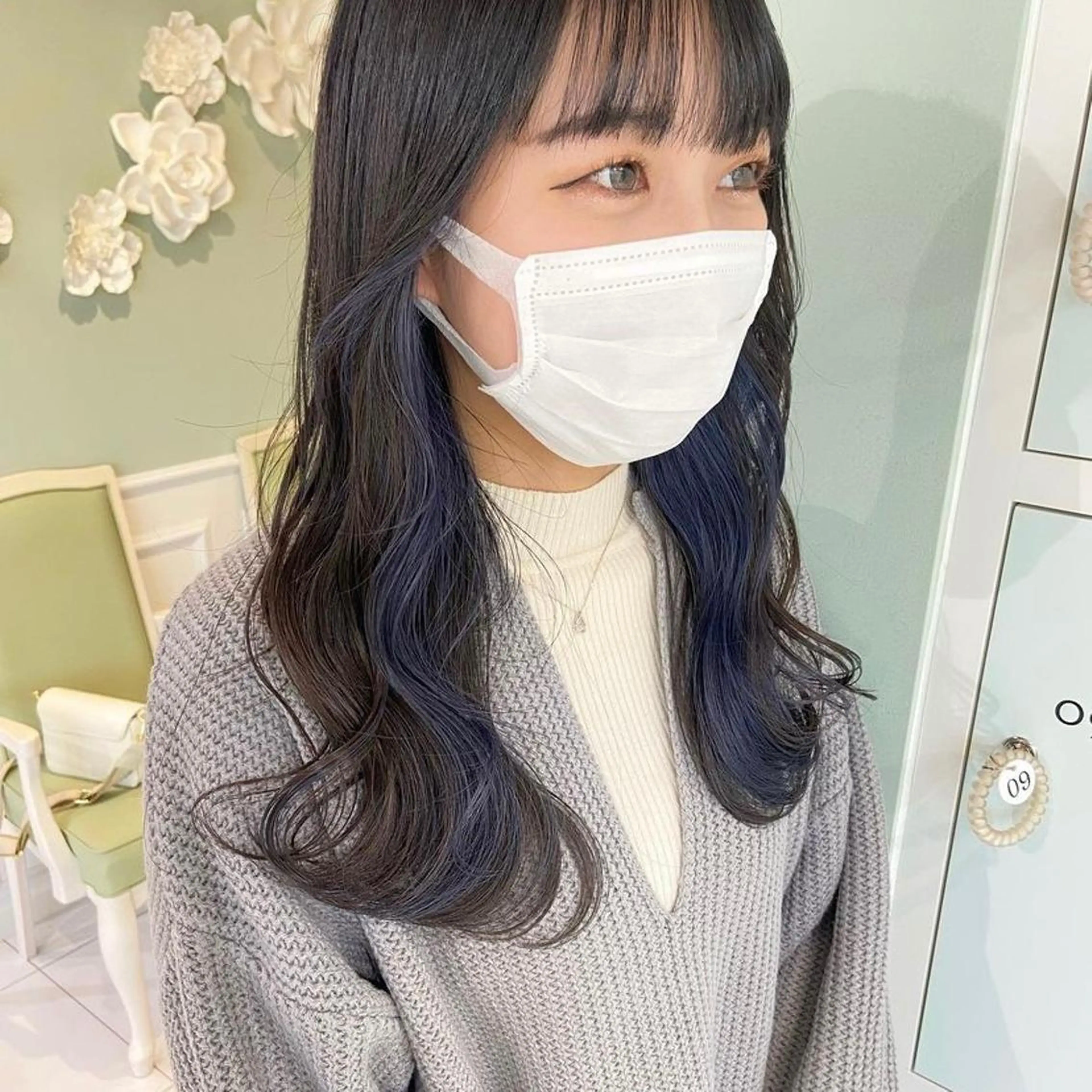 セミロング カット ヘアカラー 顔まわりカット レイヤー桑原 日花理のヘアスタイル