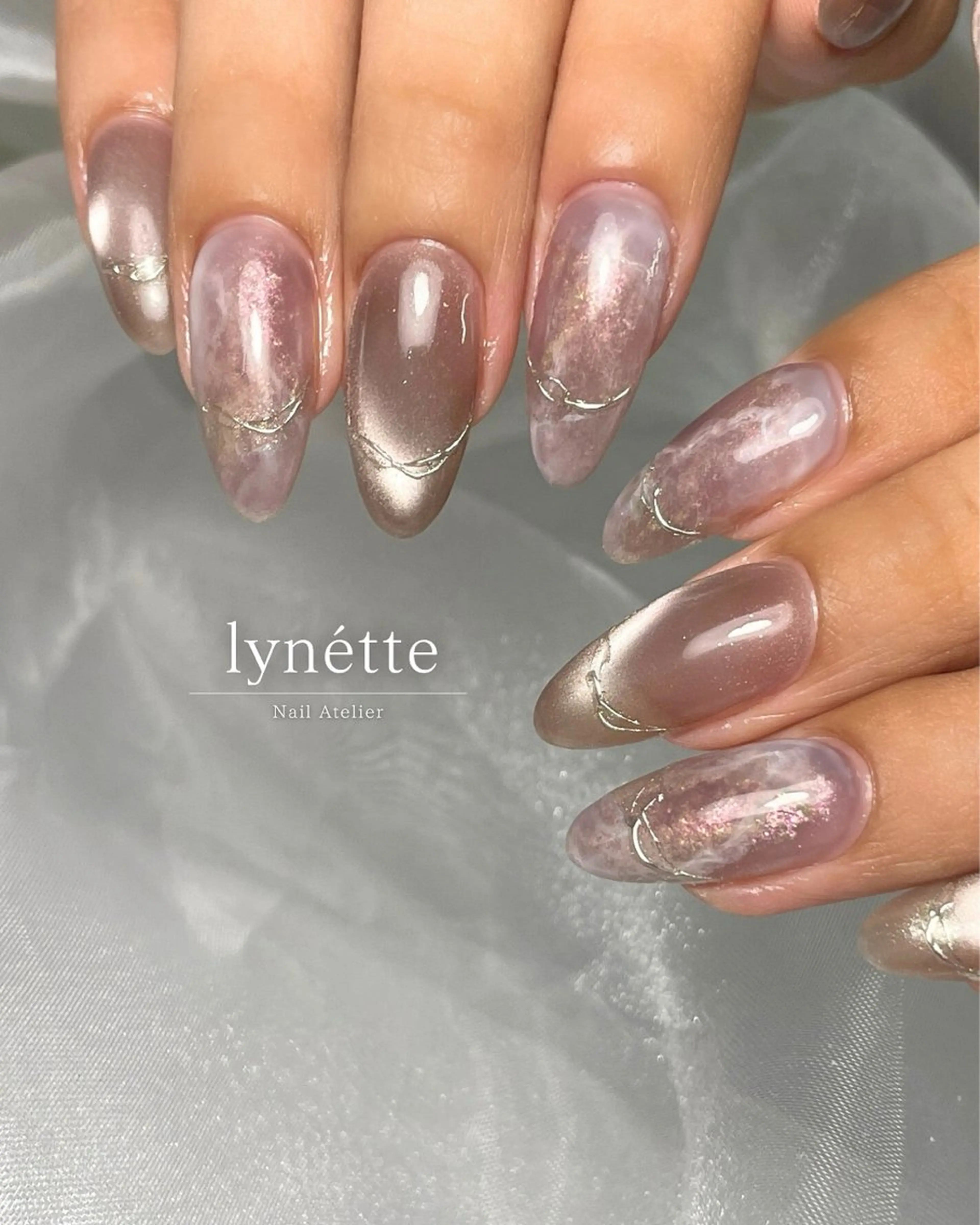 ネイル 大理石ネイル(マーブル) ニュアンスネイル Nail Atelier lynétte所属・lynétte 那覇ネイルサロンのネイルデザイン