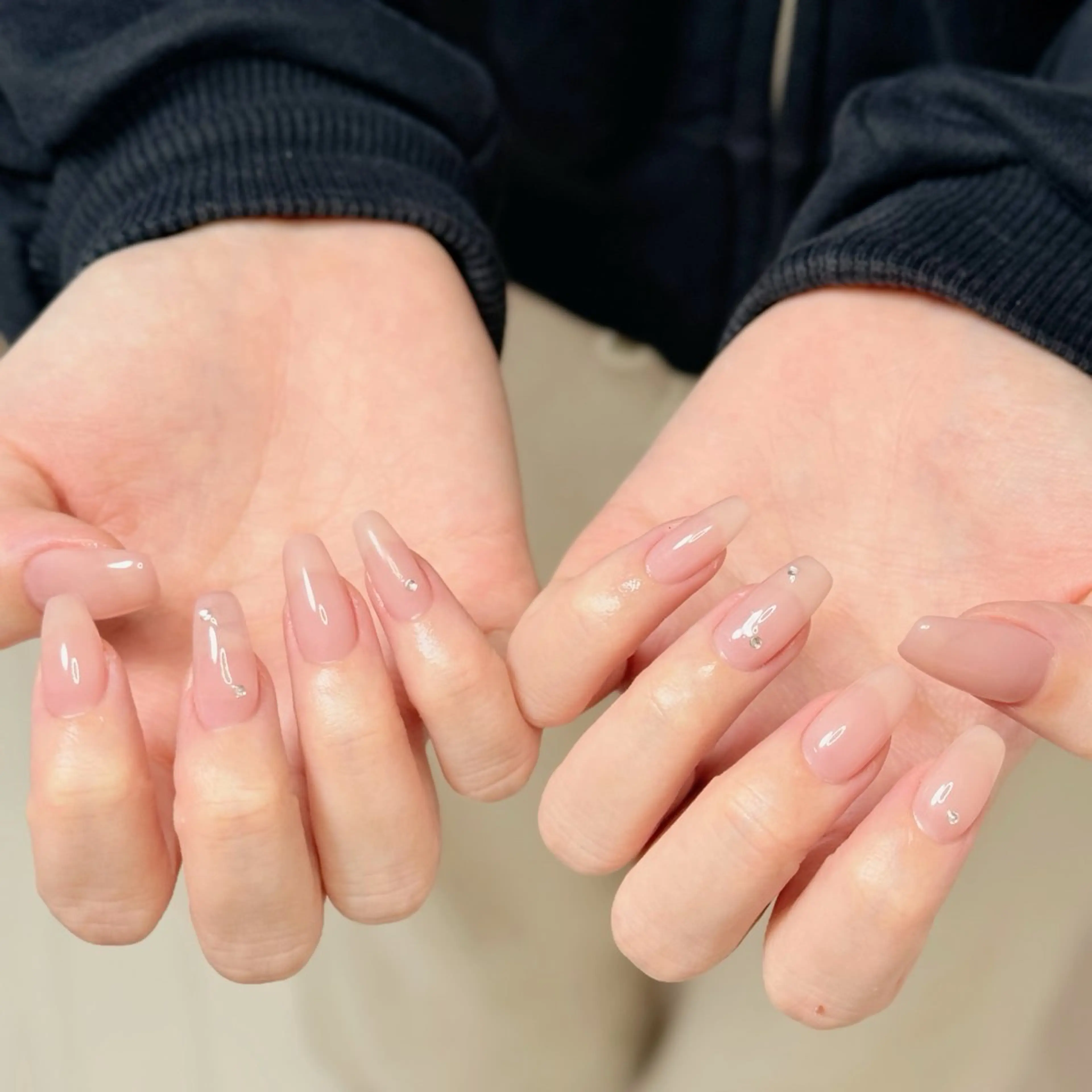 ネイル アートネイル オーロラネイル チークネイル フレンチネイル ガラスフレンチ ハンドネイル 🎀🎀YooLi Nail Salonのネイルデザイン