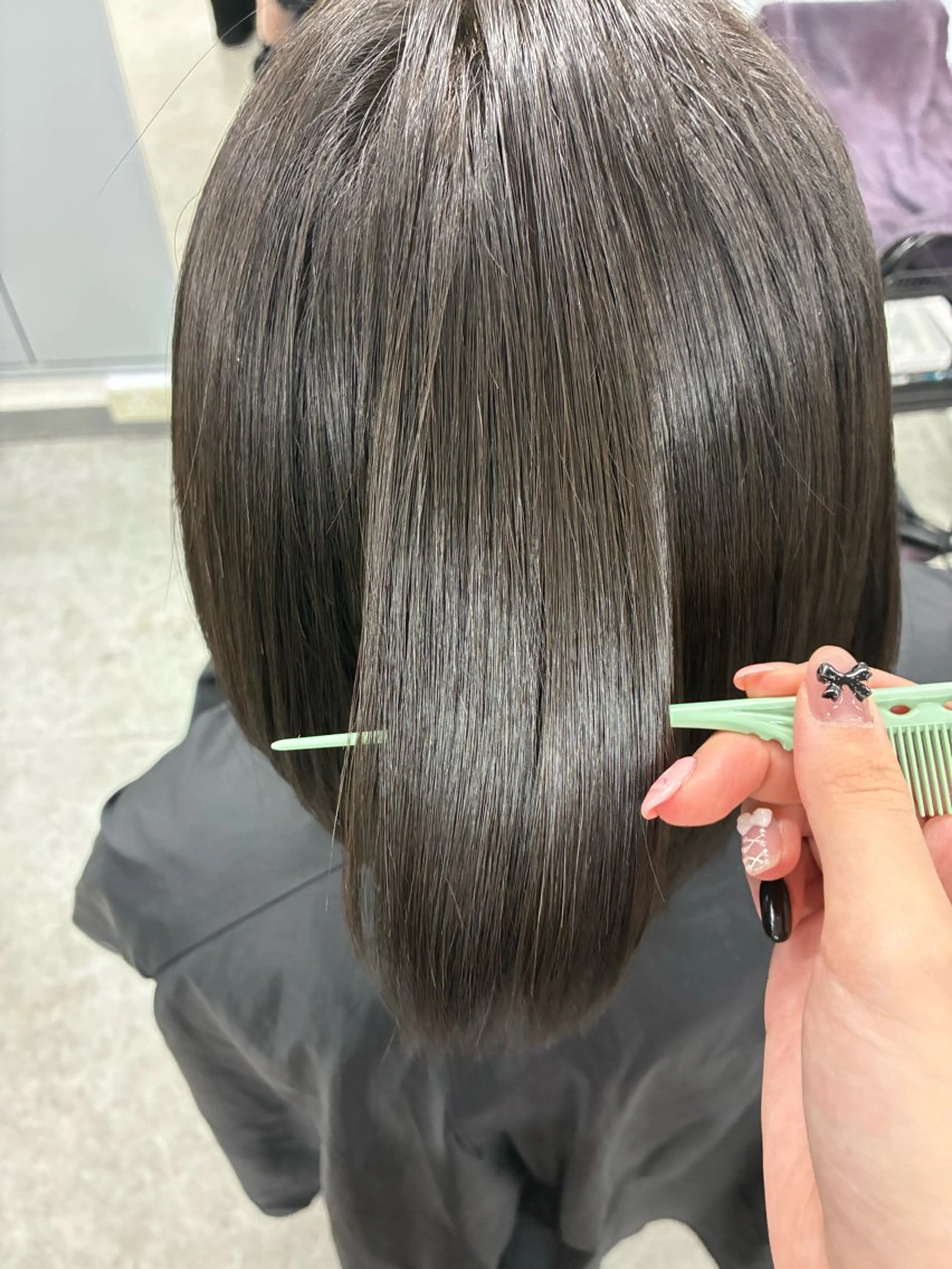 ミディアム 髪質改善 トリートメント うる艶カラー🍓 モデル募集🍓海音のヘアスタイル