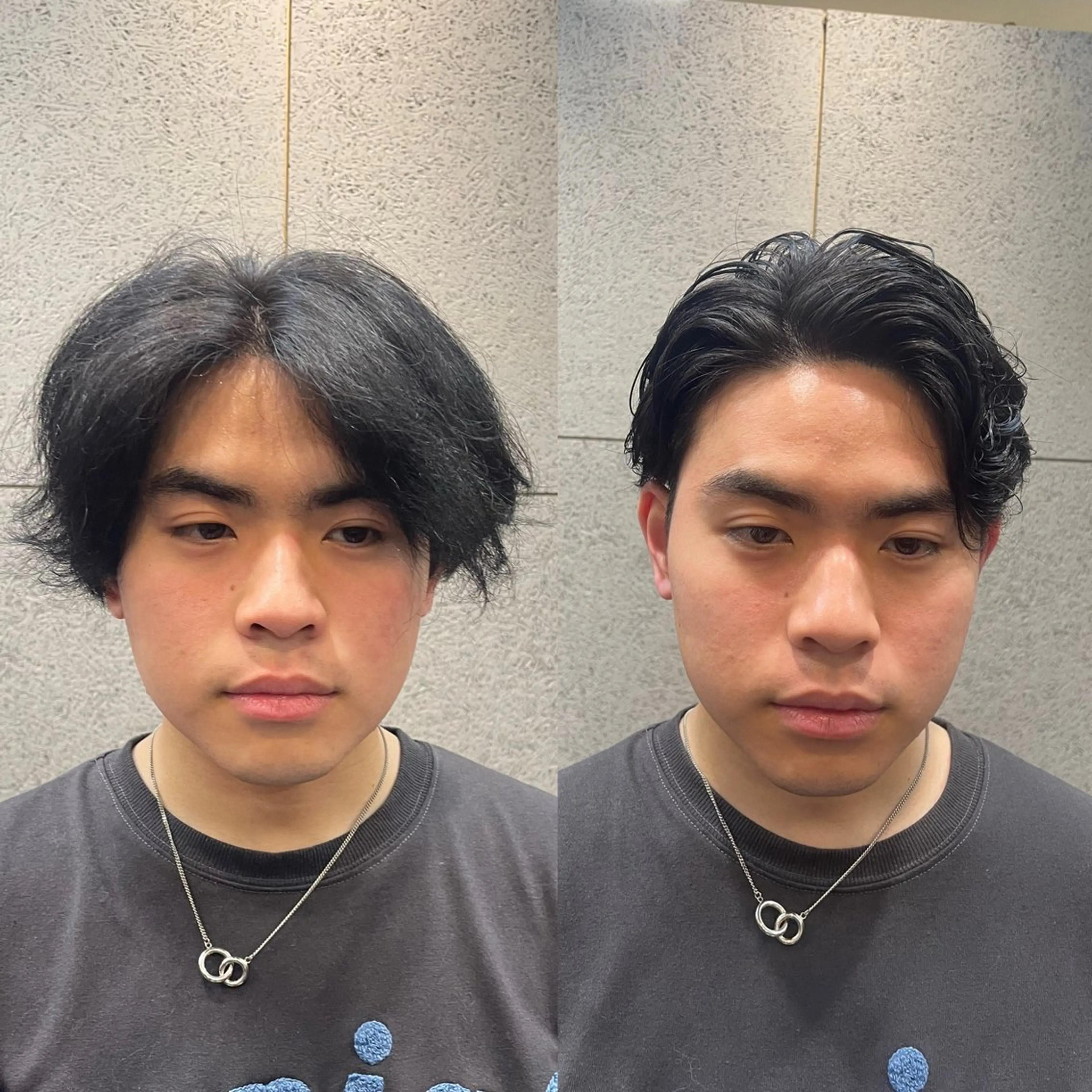 ミディアム パーマ メンズ カット パーマ トレサンパ所属・💈トレサンパ 💈金山駅✂︎愛実のヘアスタイル