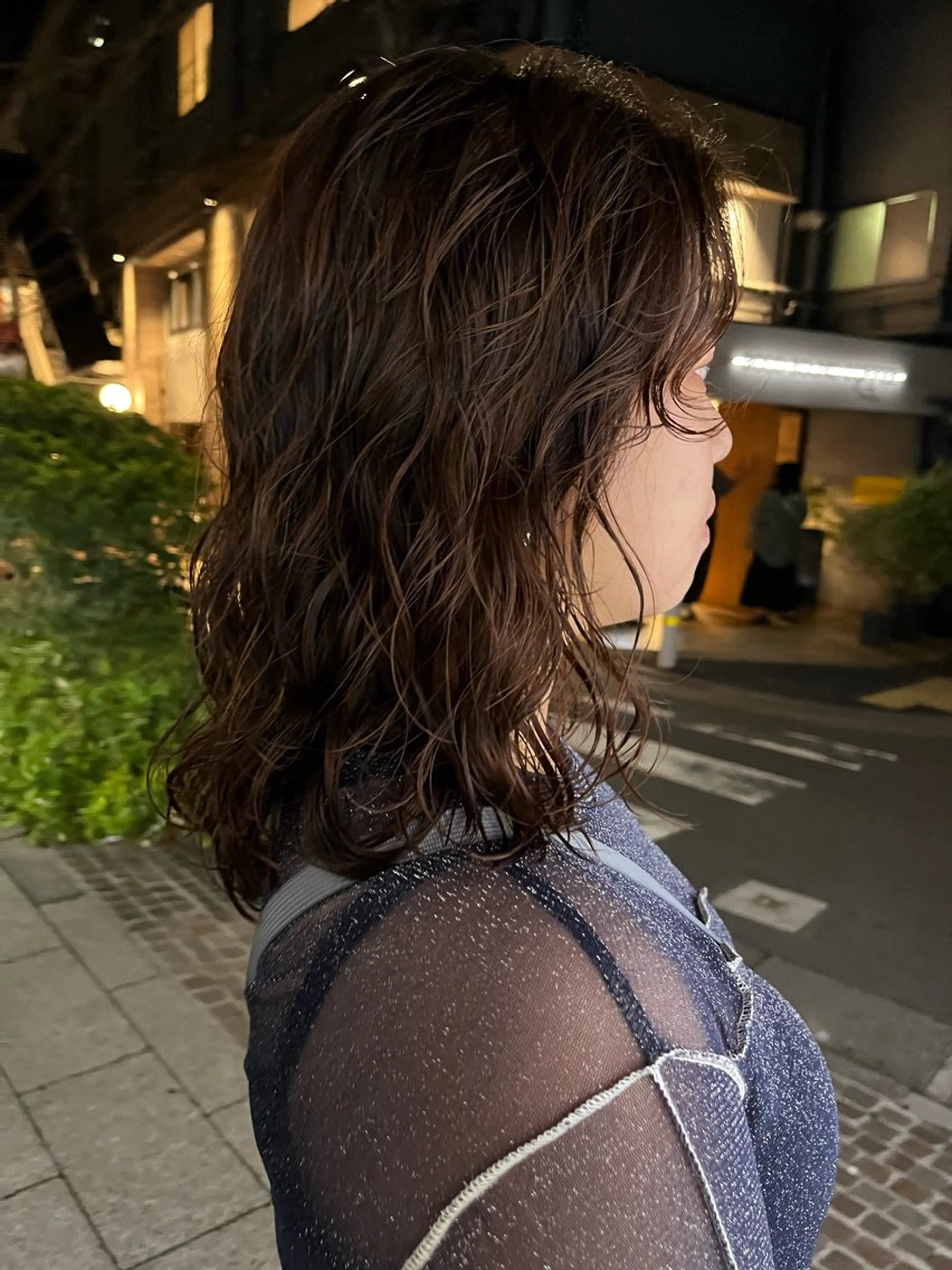 ミディアム パーマ 竹内 菜々子のヘアスタイル