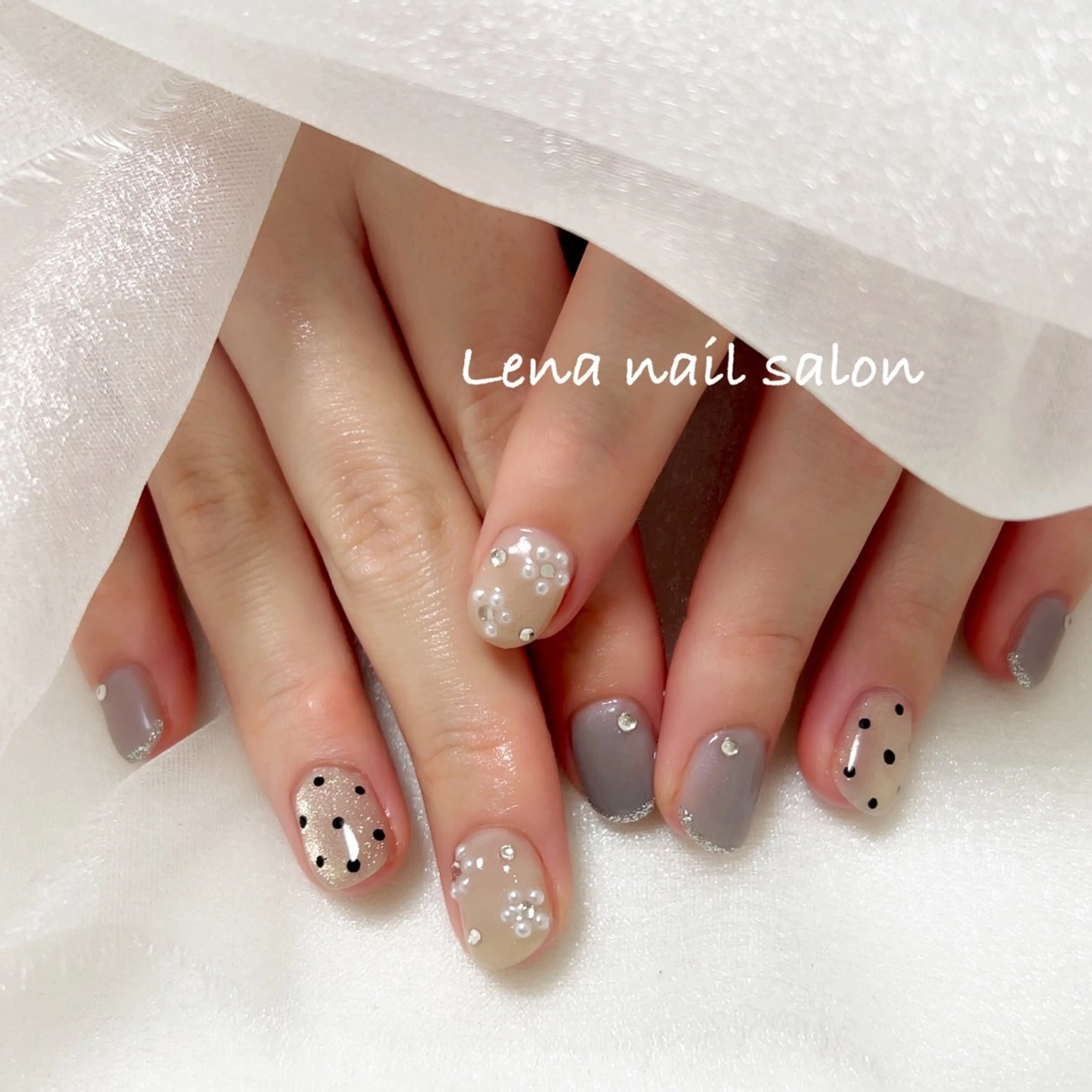 ネイル ジェルネイル パラジェル ハンドネイル 自爪育成ネイルケア Lena  nailのネイルデザイン