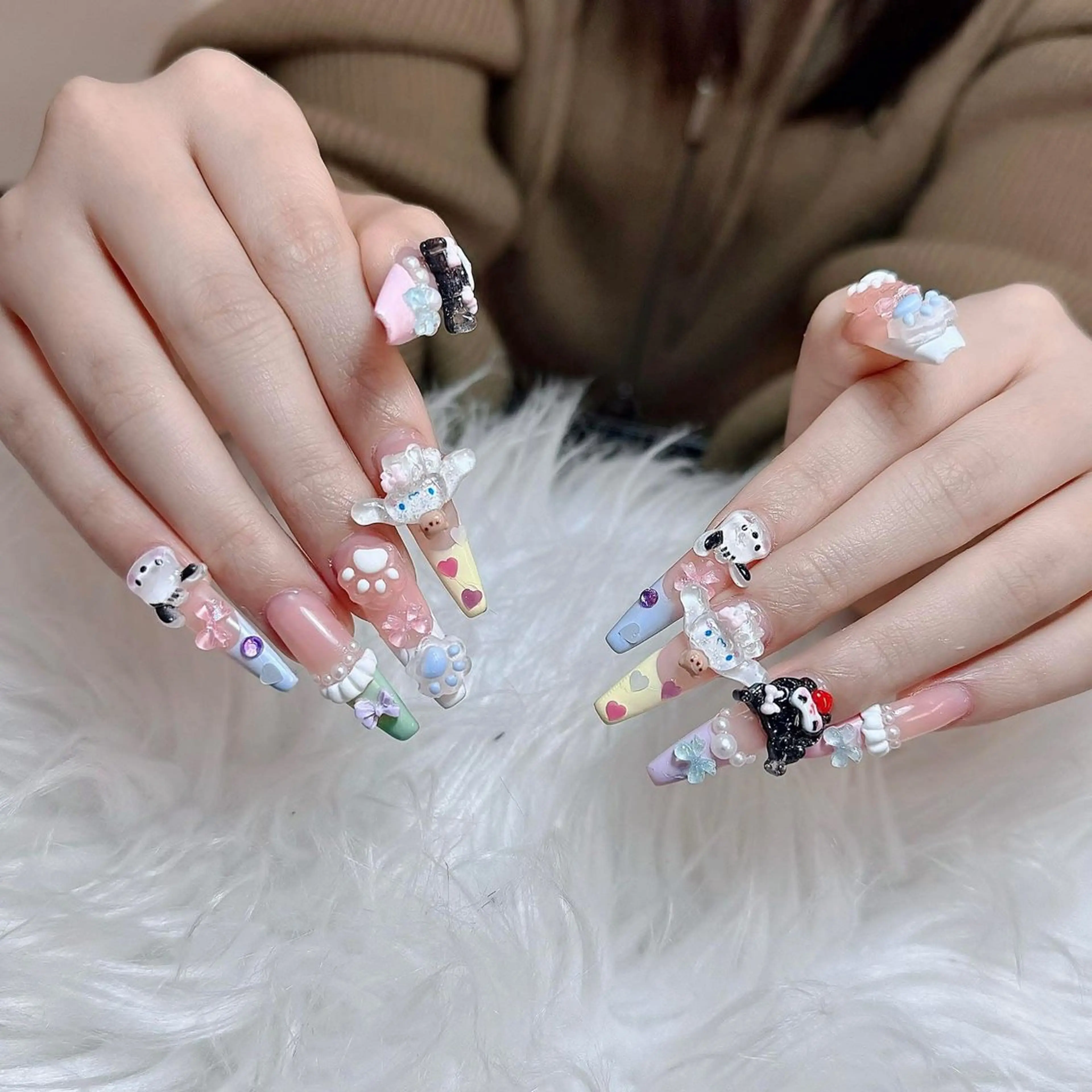 ネイル ジェルネイル 韓国ネイル マグネットネイル ネイルチップ 冬ネイル ハンドネイル Lenie Nailのネイルデザイン