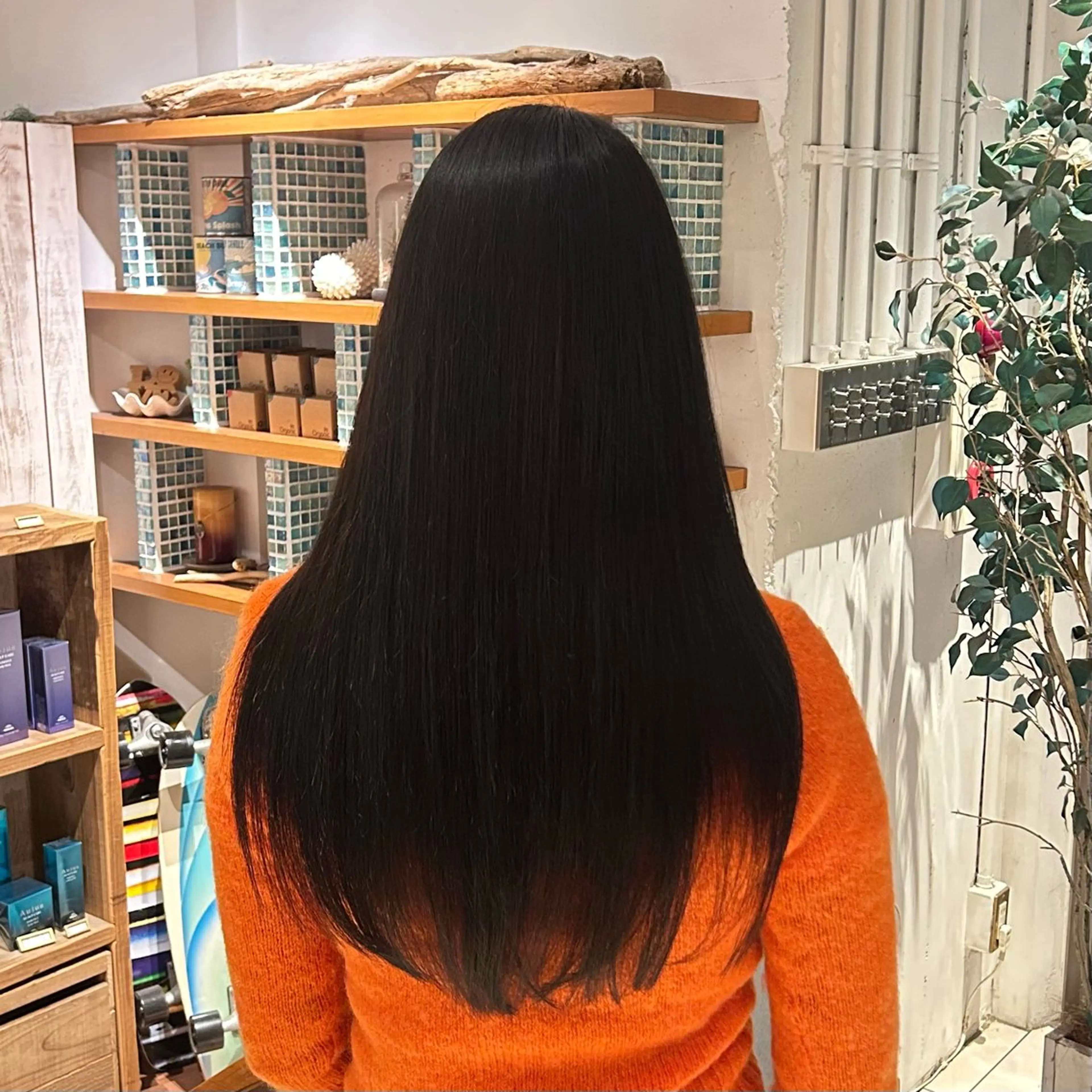 ロング カラー ブルーカラー さくら/メンズカット / まつげパーマのヘアスタイル