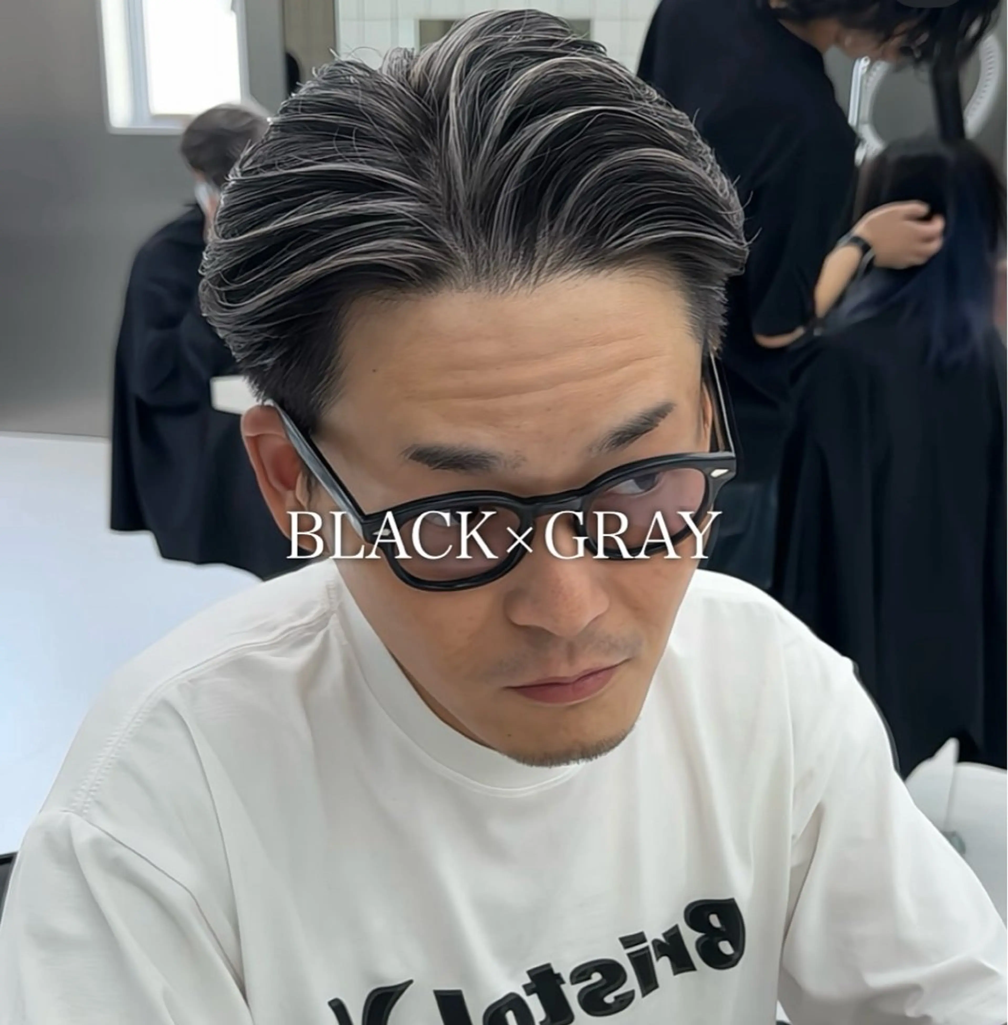 メンズ メンズハイライト メンズメッシュ カット ヘアカラー 白髪ぼかしメッシュ/ 大人メッシュ/ゆうとのヘアスタイル