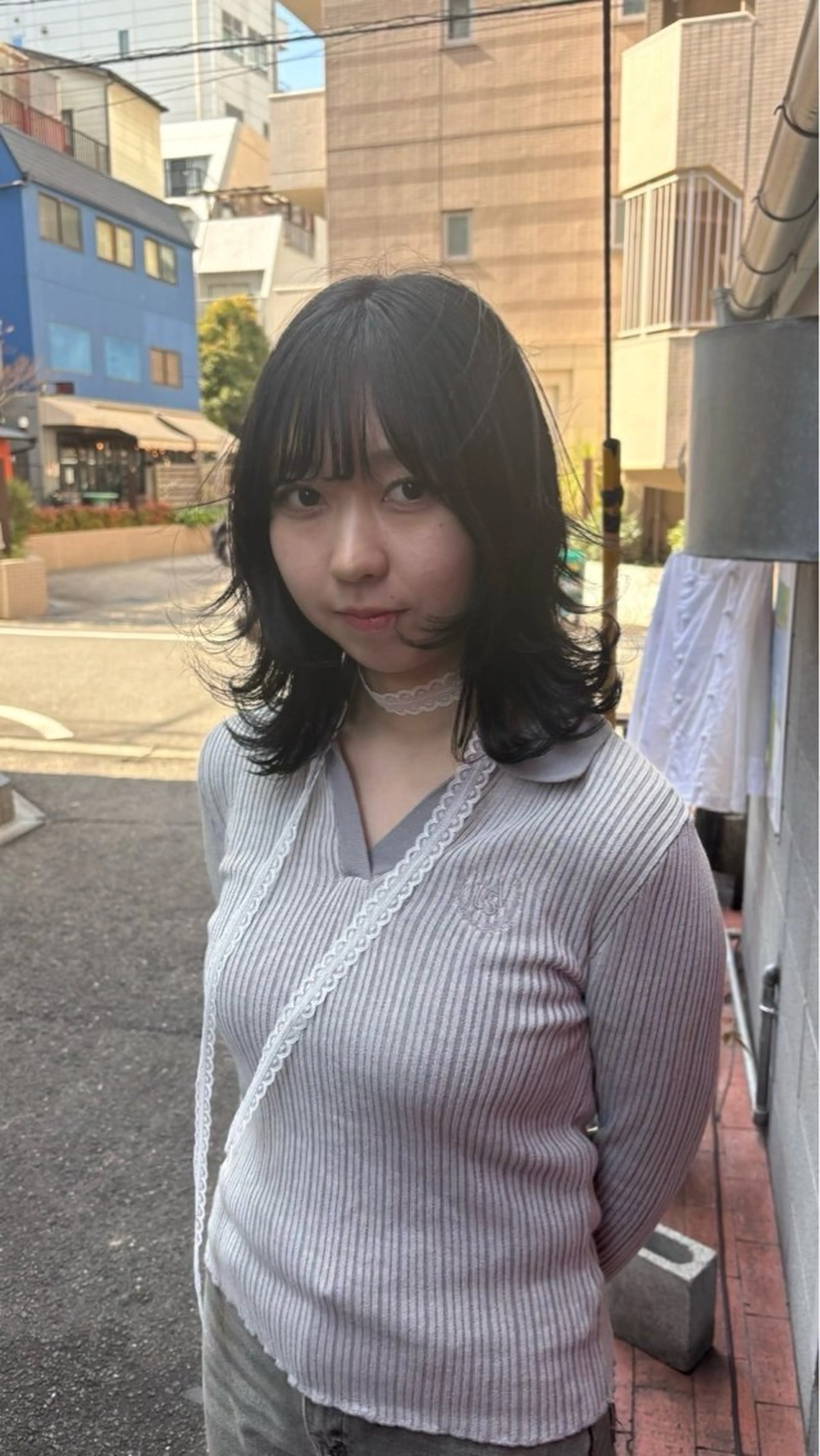 ミディアム レイヤーカット ヘアカラー トリートメント Fukuma Karinのヘアスタイル