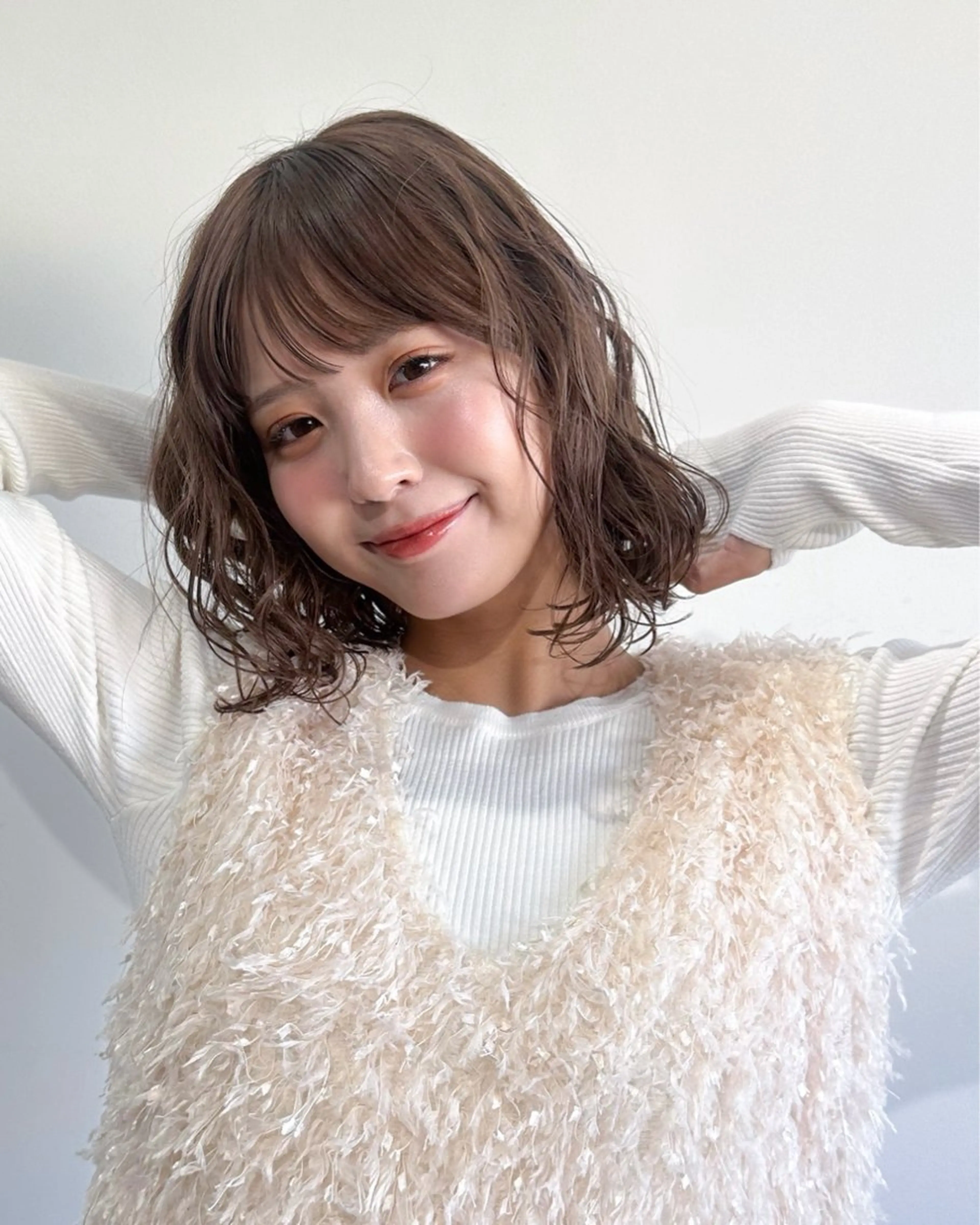 ミディアム カラー パーマ ミディアムパーマ ニュアンスパーマ PARC by Un ami所属・もも ／メンズ〜レディースのヘアスタイル