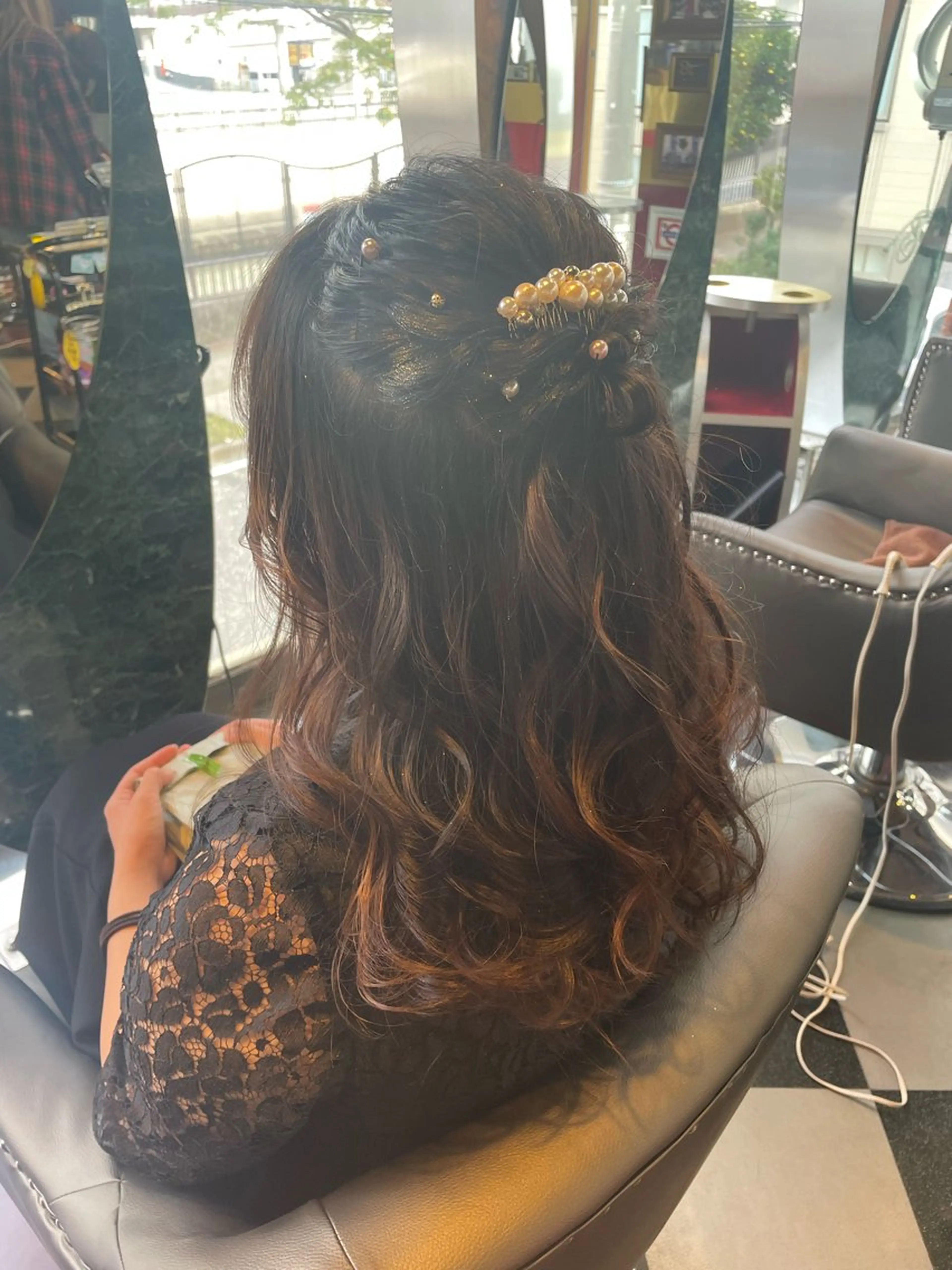 ヘアアレンジ ハーフアップ 👑派手髪/カット 👑ANRYのヘアスタイル