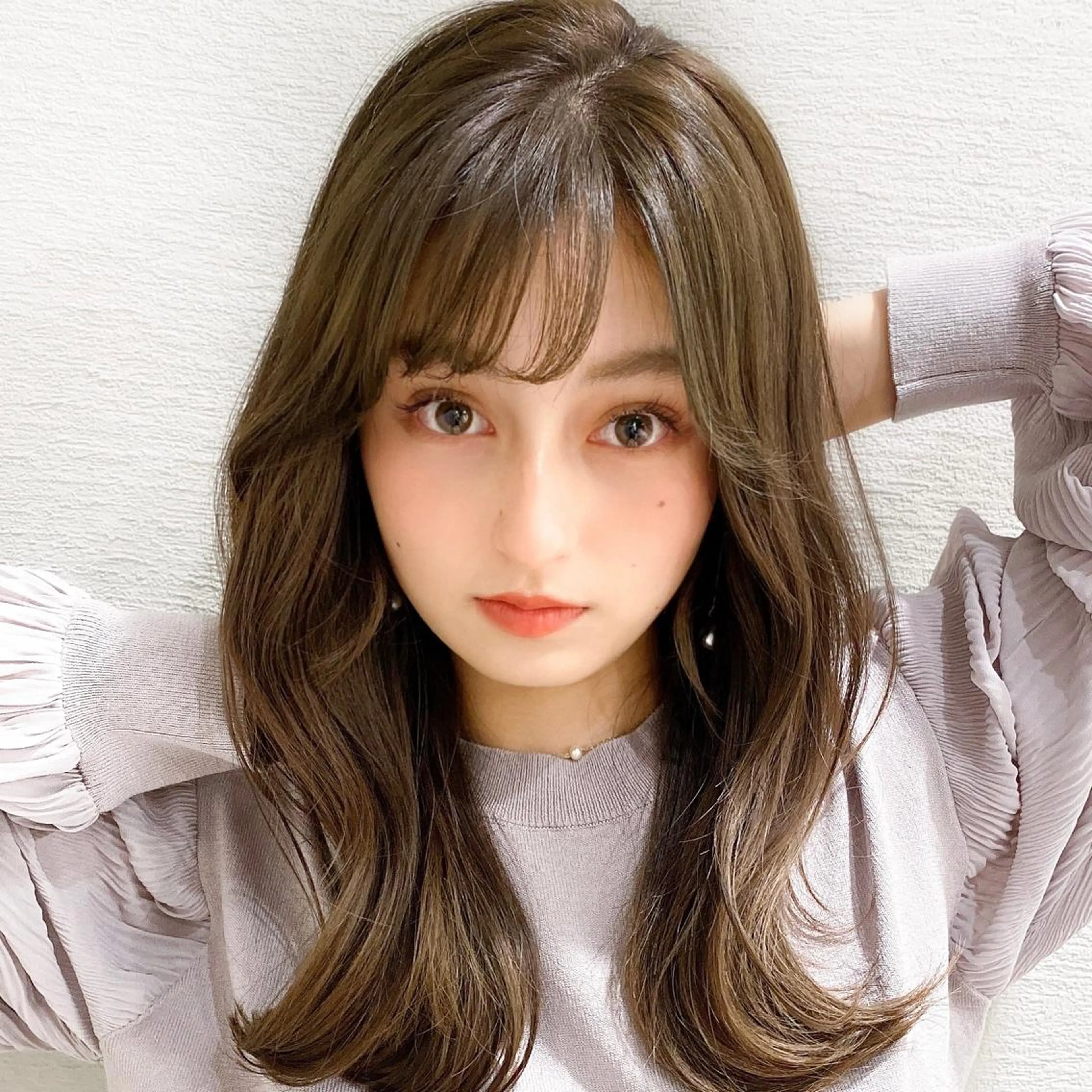 ミディアム カラー 小顔カット カット ヘアカラー トリートメント 髪質改善/ レイヤーカット金井翔のヘアスタイル