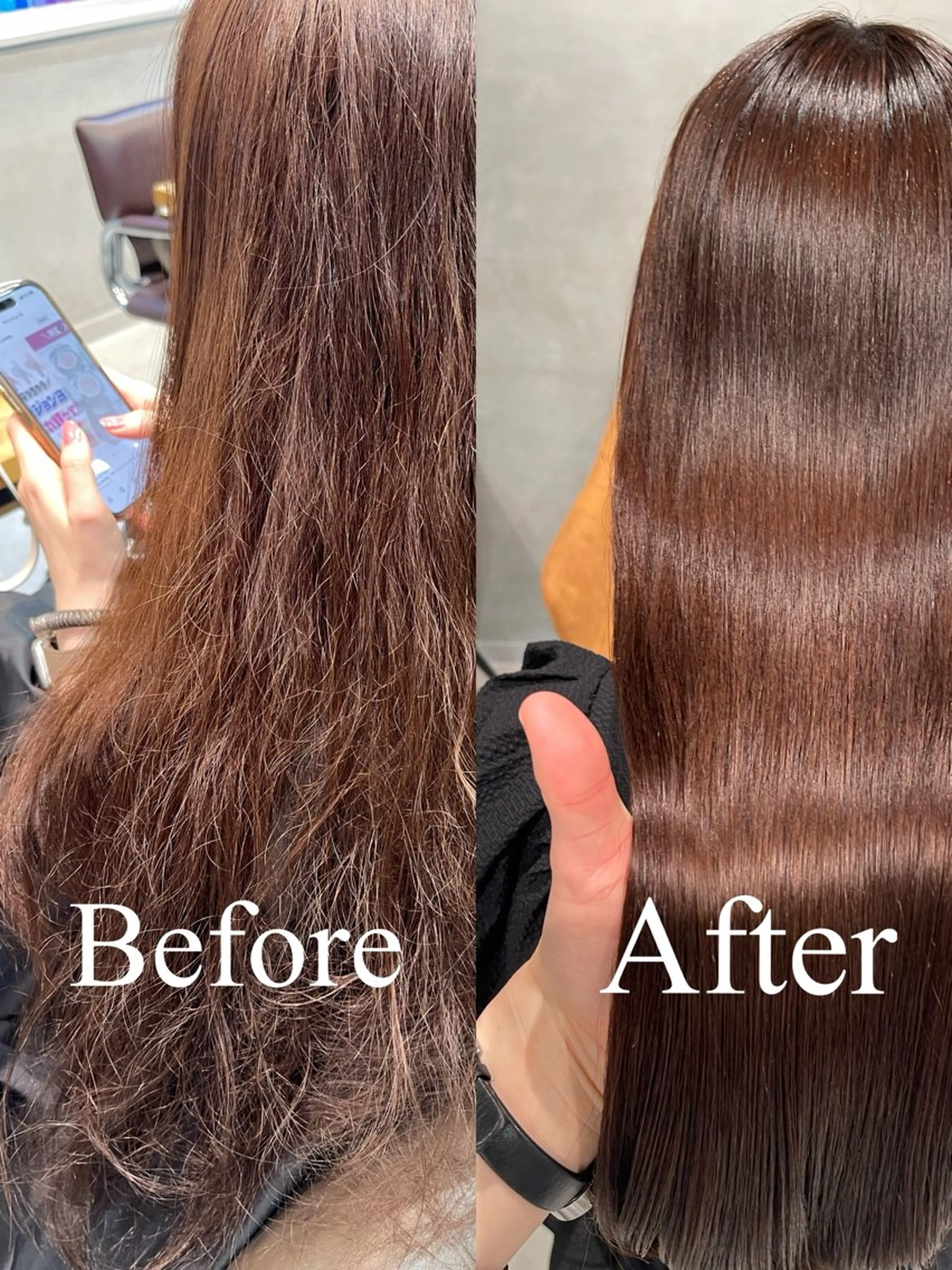 ロング パーマ くせ毛 縮毛矯正 縮毛矯正 charm《銀座》 縮毛矯正/ヘアセットのヘアスタイル