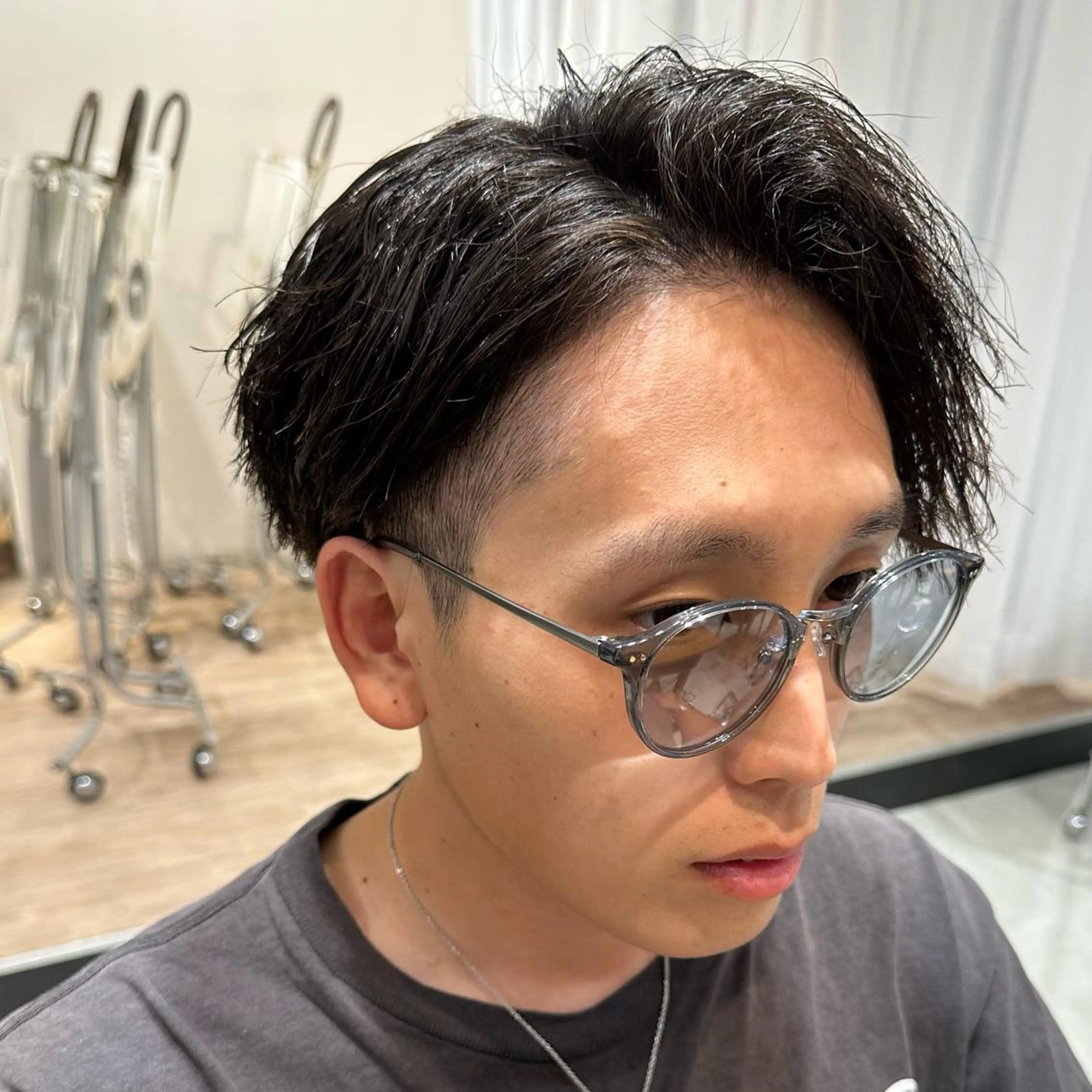 ショート パーマ メンズ メンズパーマ ツイストスパイラルパーマ スパイラルパーマ レイヤー/韓国ヘア /顔周り/大久保貴之のヘアスタイル