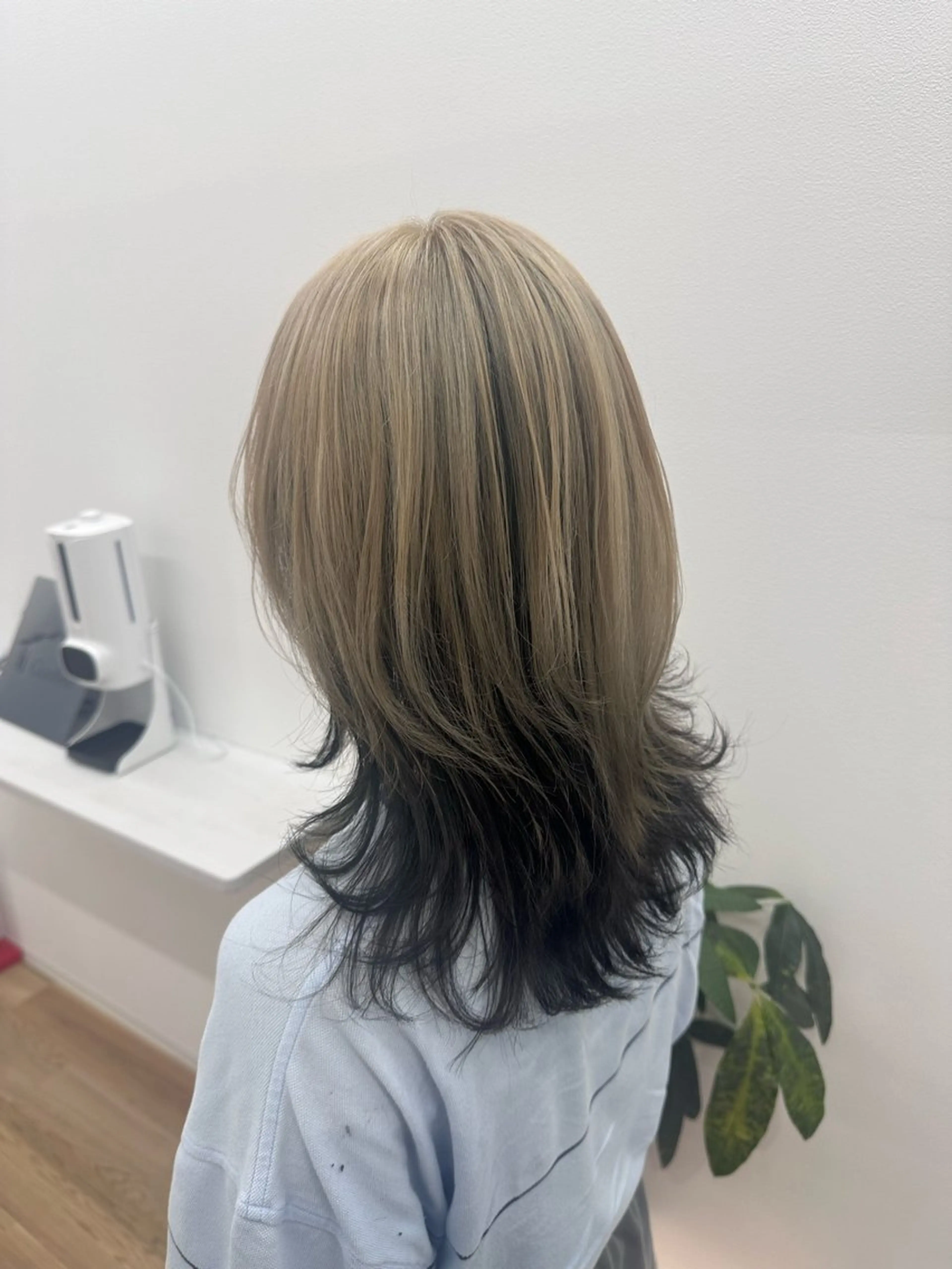 セミロング ウルフカット 桃香🍑/縮毛矯正 /ダブルカラーのヘアスタイル