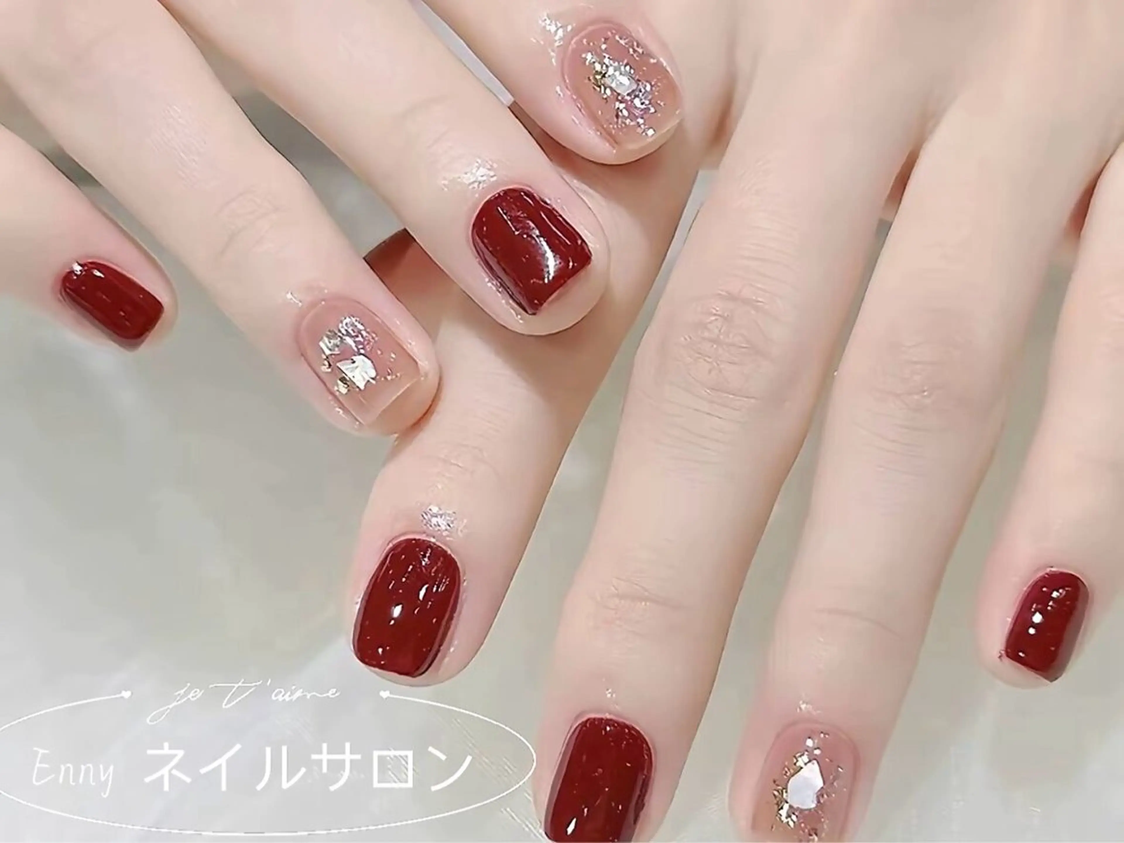 ネイル チークネイル 長さ出し フラッシュネイル フットネイル フレンチネイル ハンドネイル Lily Ennyのネイルデザイン