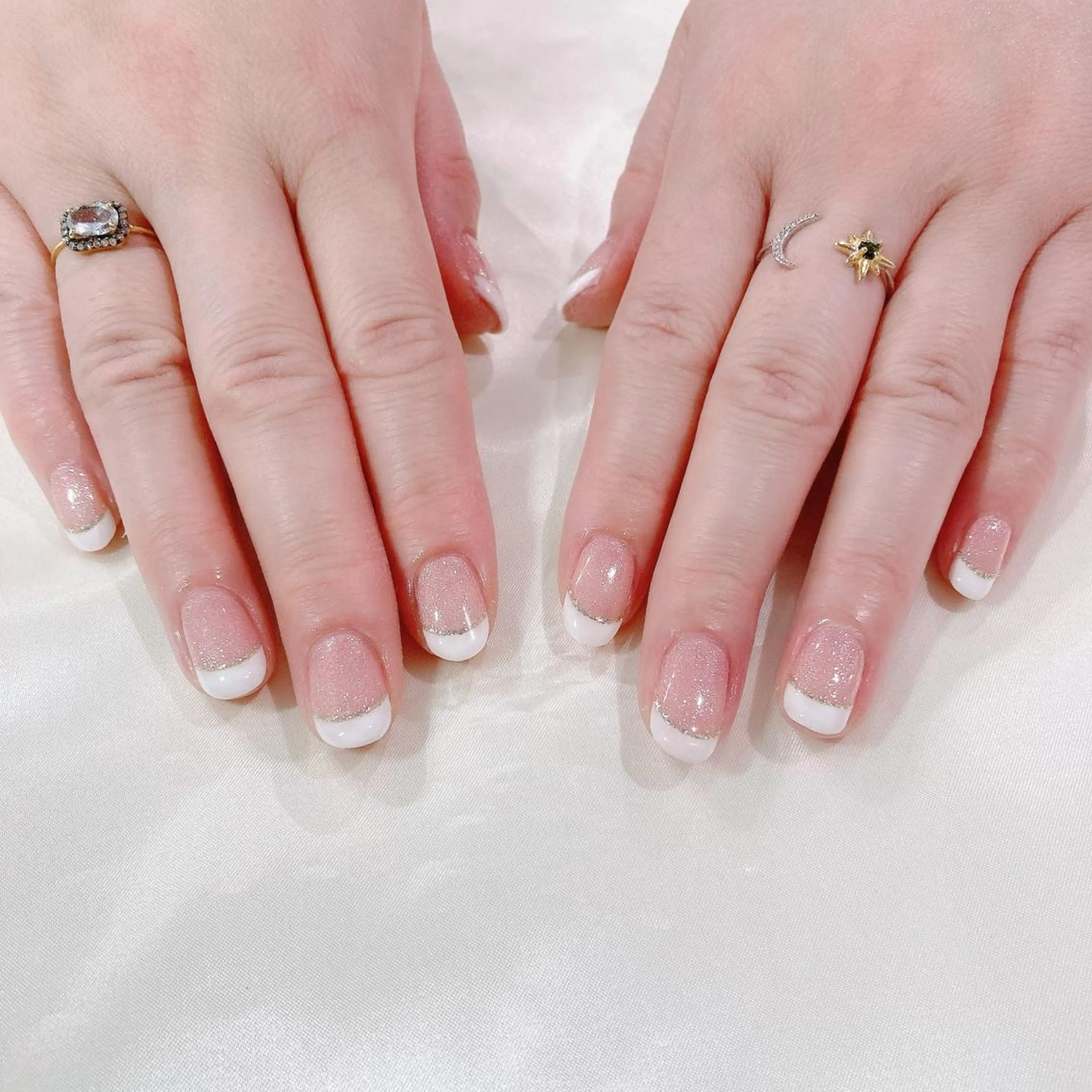 ネイル 入学式 フレンチネイル ジェルネイル 卒業式 キラキラネイル ハンドネイル Nail Kのネイルデザイン