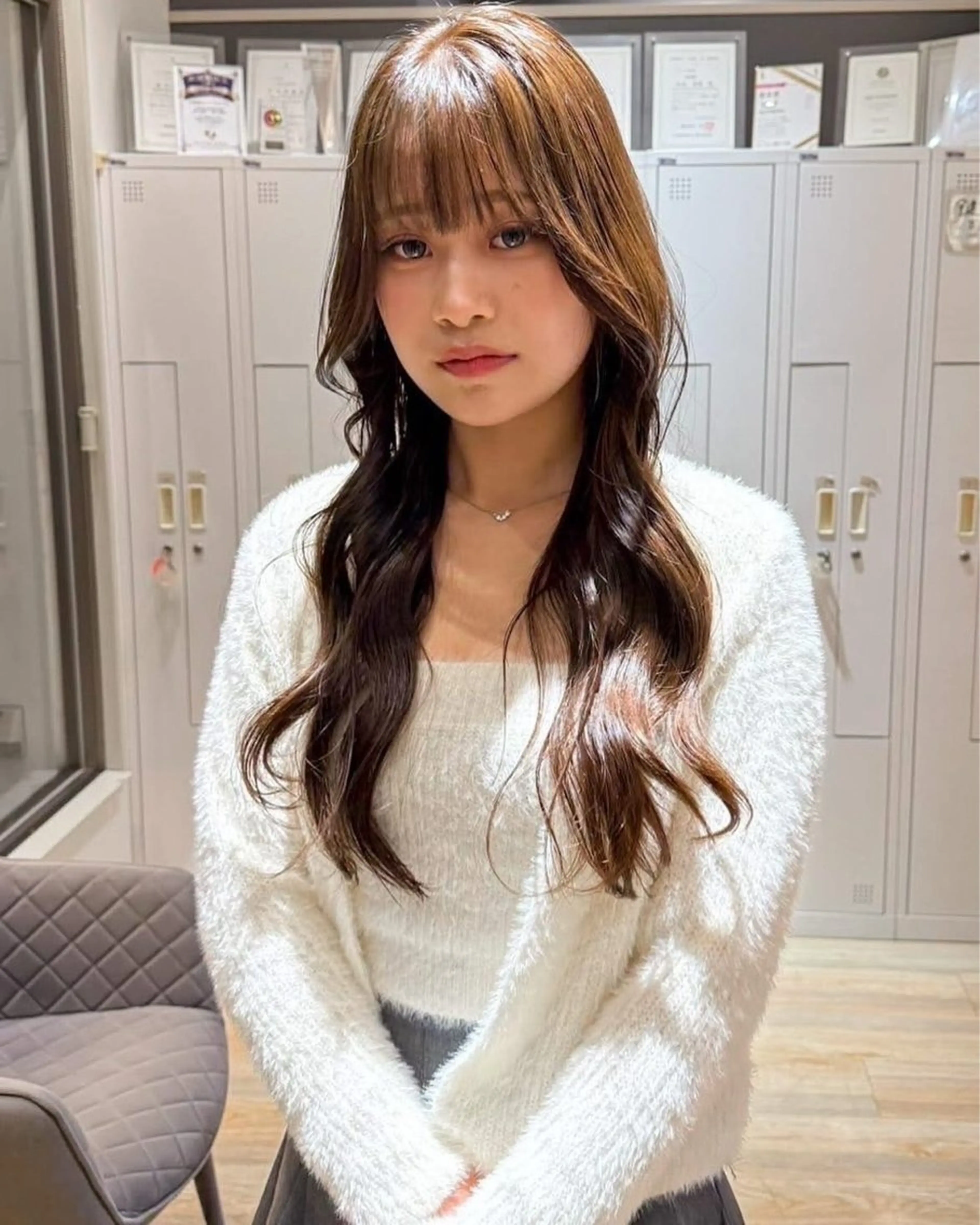 ロング くびれヘア 韓国風ヘア レイヤーカット 小顔カット BALANCE.／ 奥川拓哉のヘアスタイル