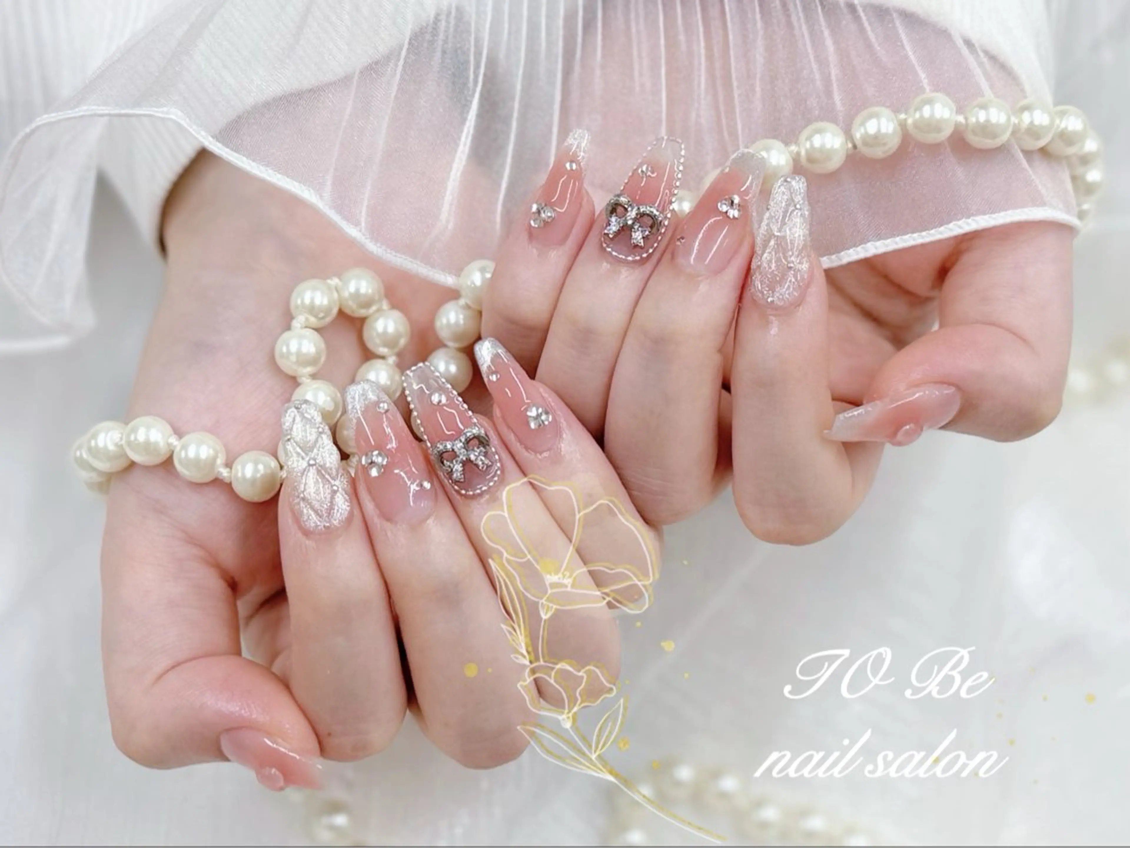 ロング ハンドネイル Nail Salon To Be珈月のネイルデザイン