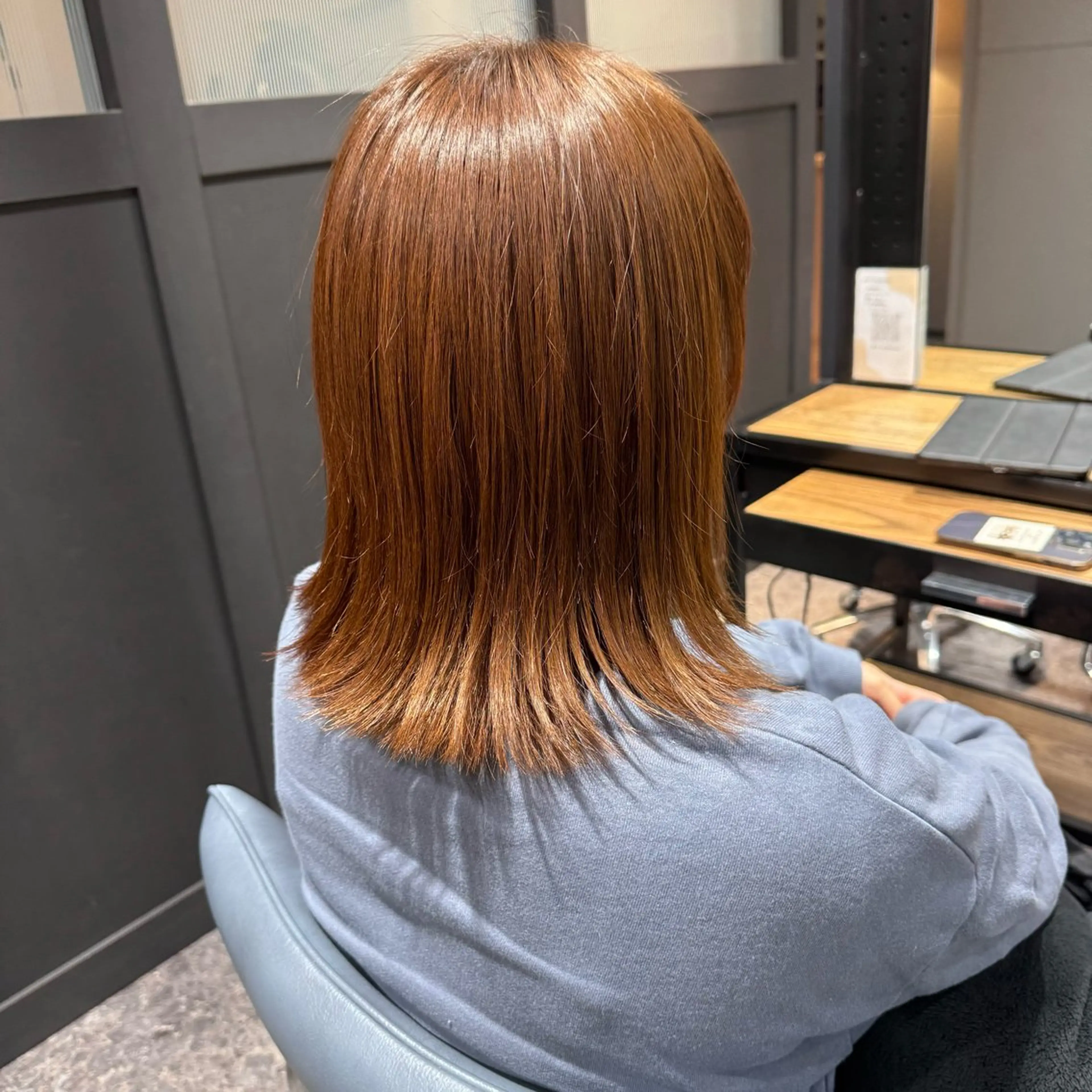 ミディアム 髪質改善 縮毛矯正 カット ヘアカラー トリートメント OAK 中目黒のヘアスタイル