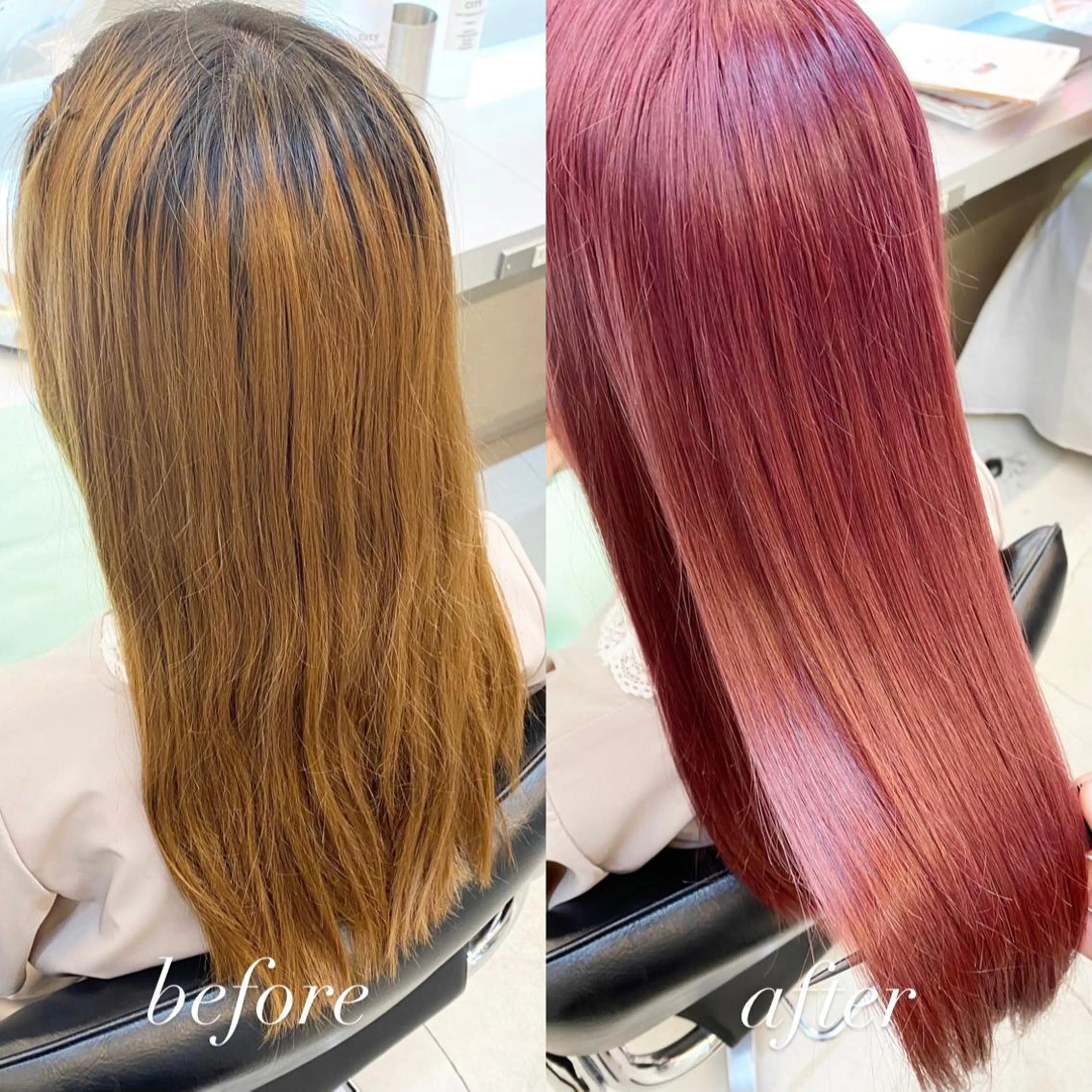 ロング カラー ブリーチ ピンクカラー カット ヘアカラー トリートメント ✨髪質改善職人✨ デザインカラー/若林のヘアスタイル