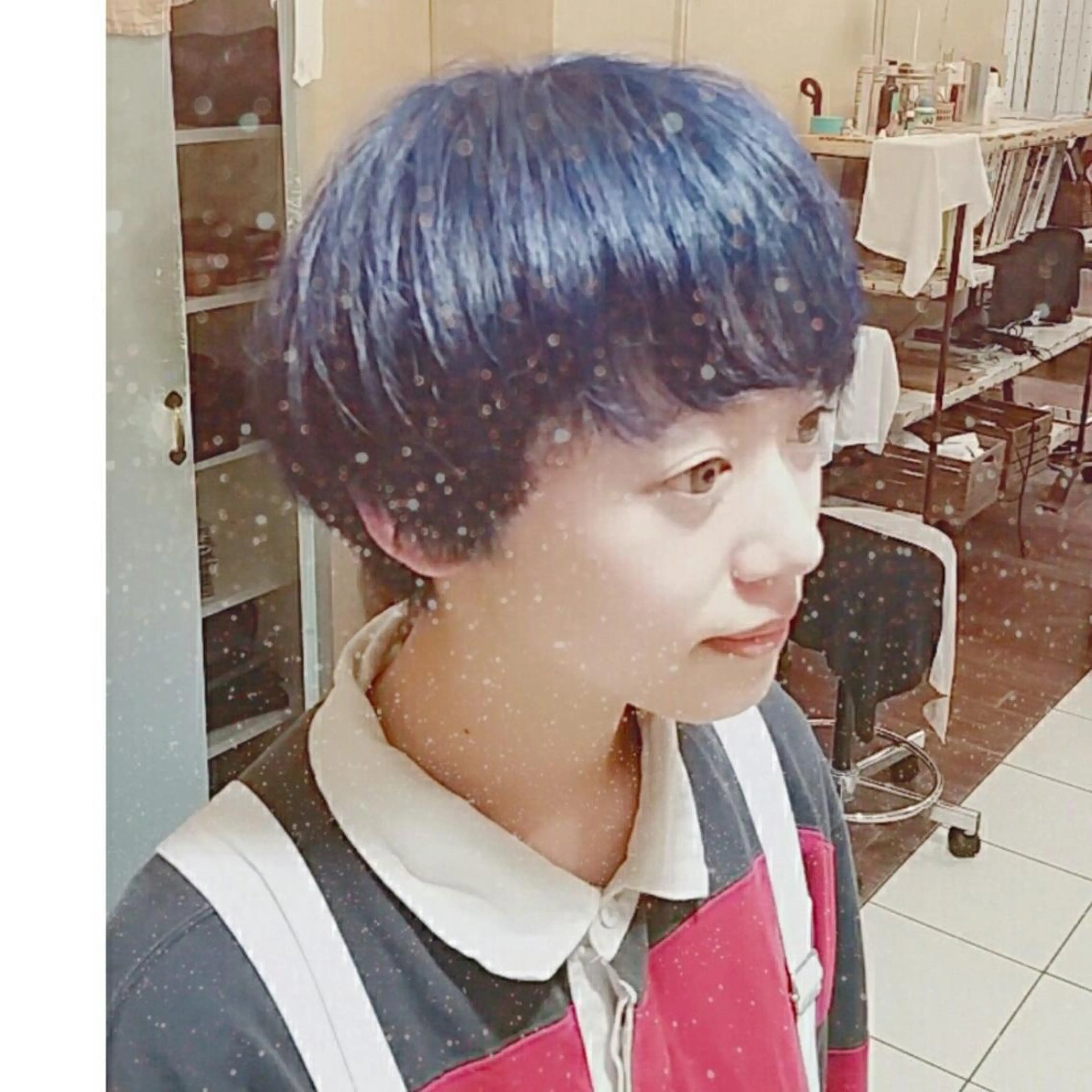 ショート カラー ネイビーカラー ショートヘア💫 ハイトーン西田拓馬のヘアスタイル