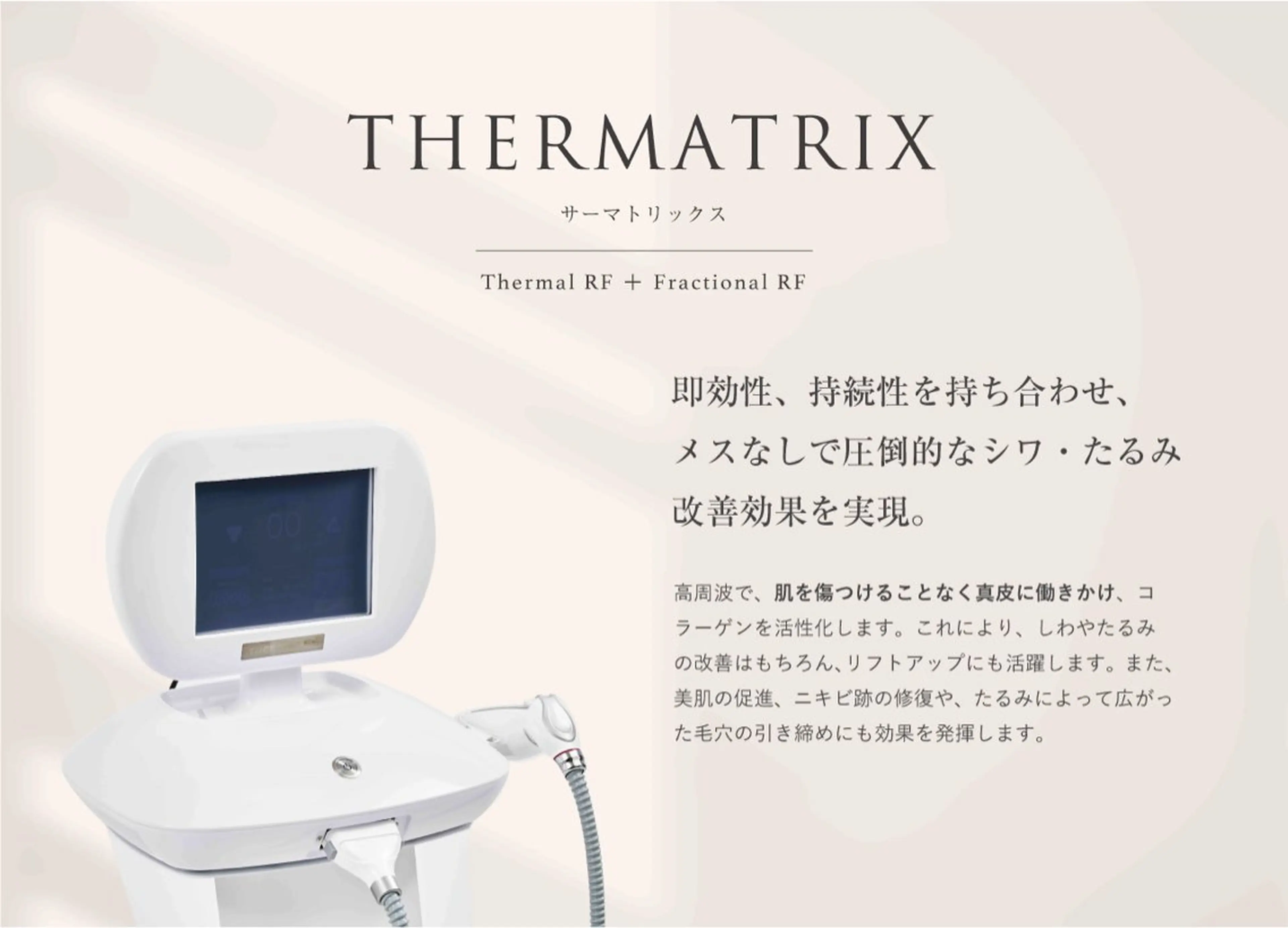 【最新】サロン版サーマクール(サーマトリックス)✨シワ/たるみ/クレーター/ほうれい線/ハリツヤに効果あり👼🏻💎の写真