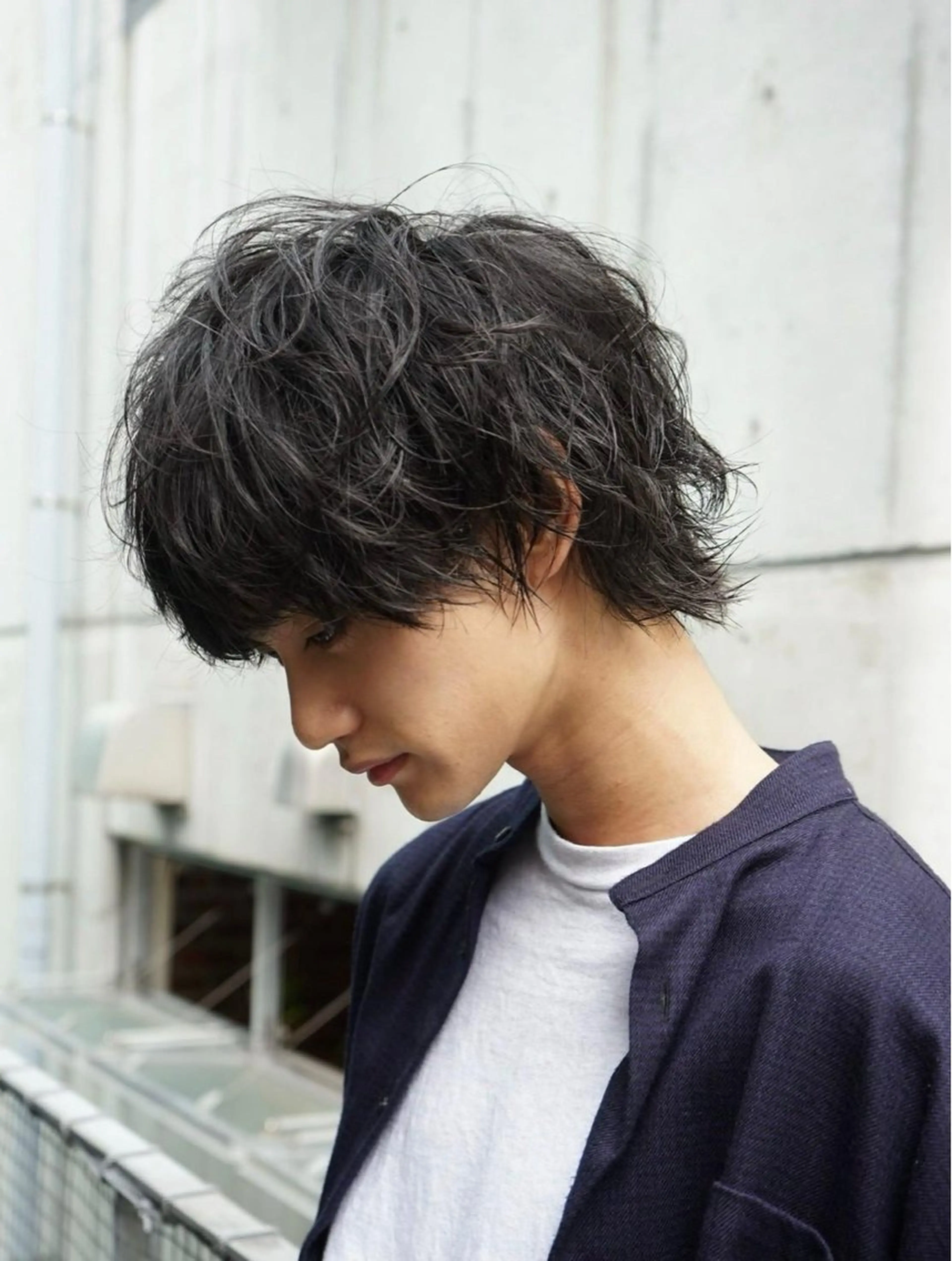 ショート パーマ メンズ カット パーマ 江﨑 翔のヘアスタイル