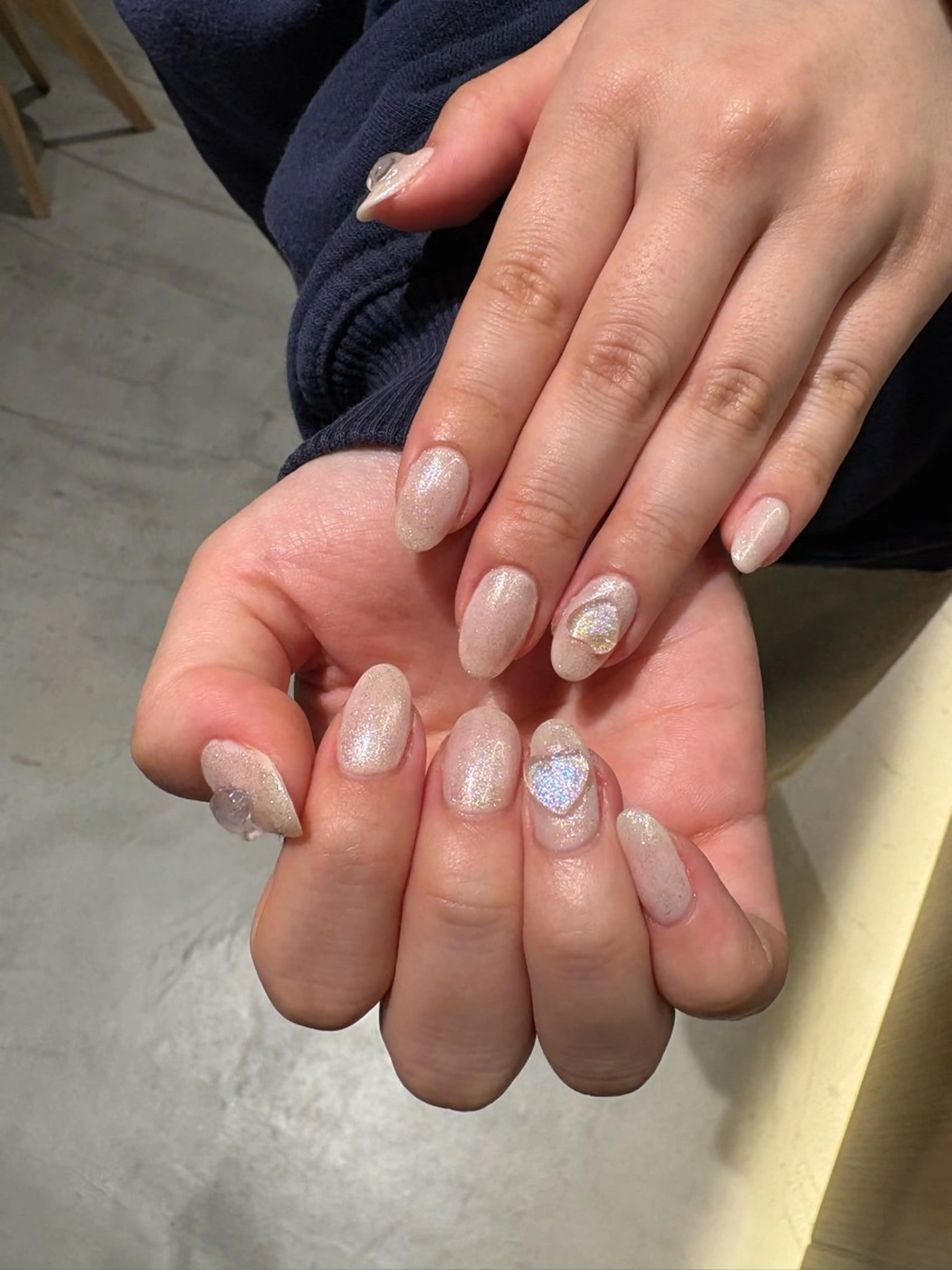 ネイル アートネイル オーロラネイル ハート Hijiri 🦋🫧のネイルデザイン