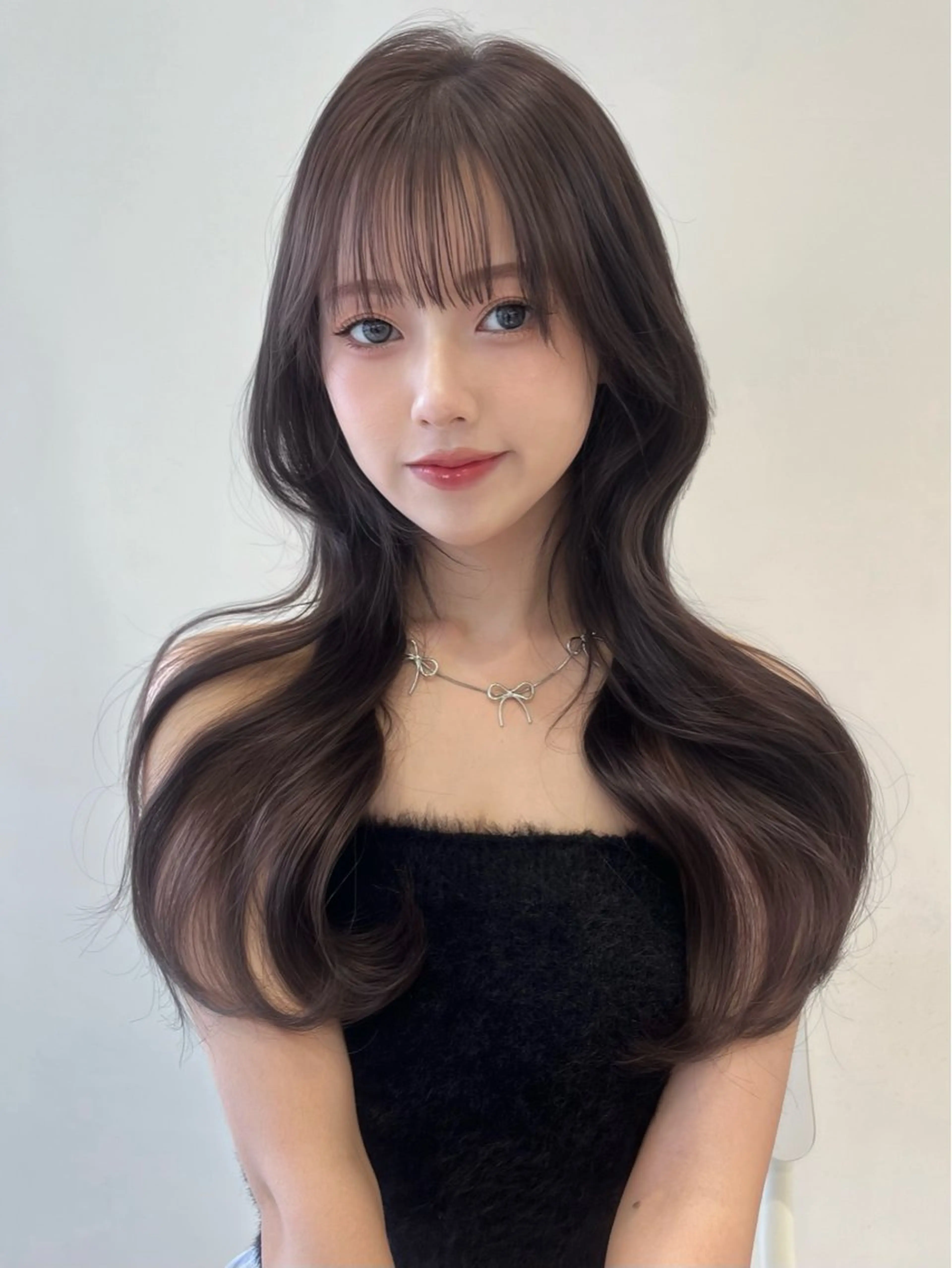 ロング 韓国メンズ特化 ダウン・毛流れパーマのヘアスタイル