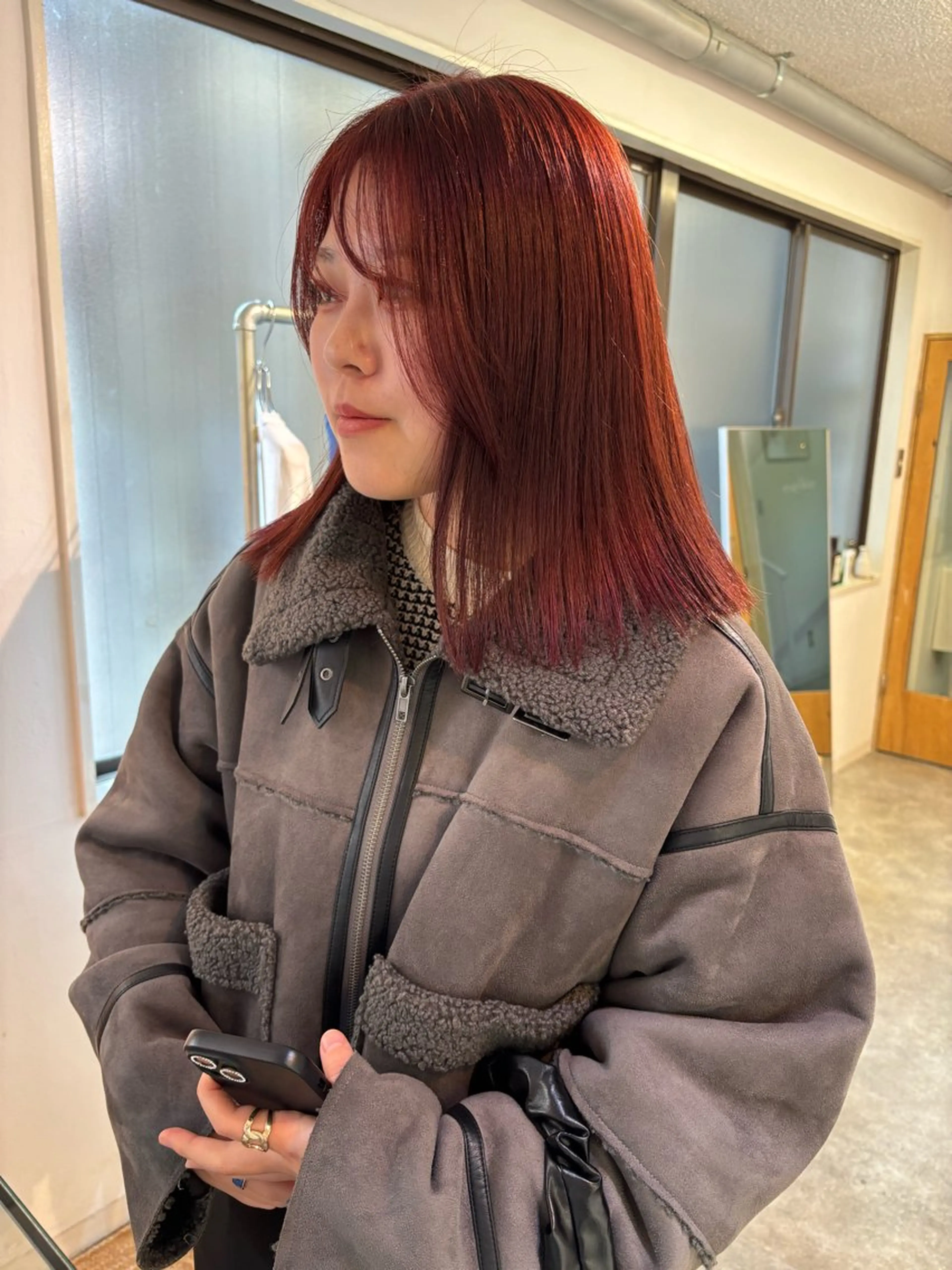 ミディアム カラー カット ヘアカラー トリートメント sakura🌸 レイヤー/nelkeのヘアスタイル