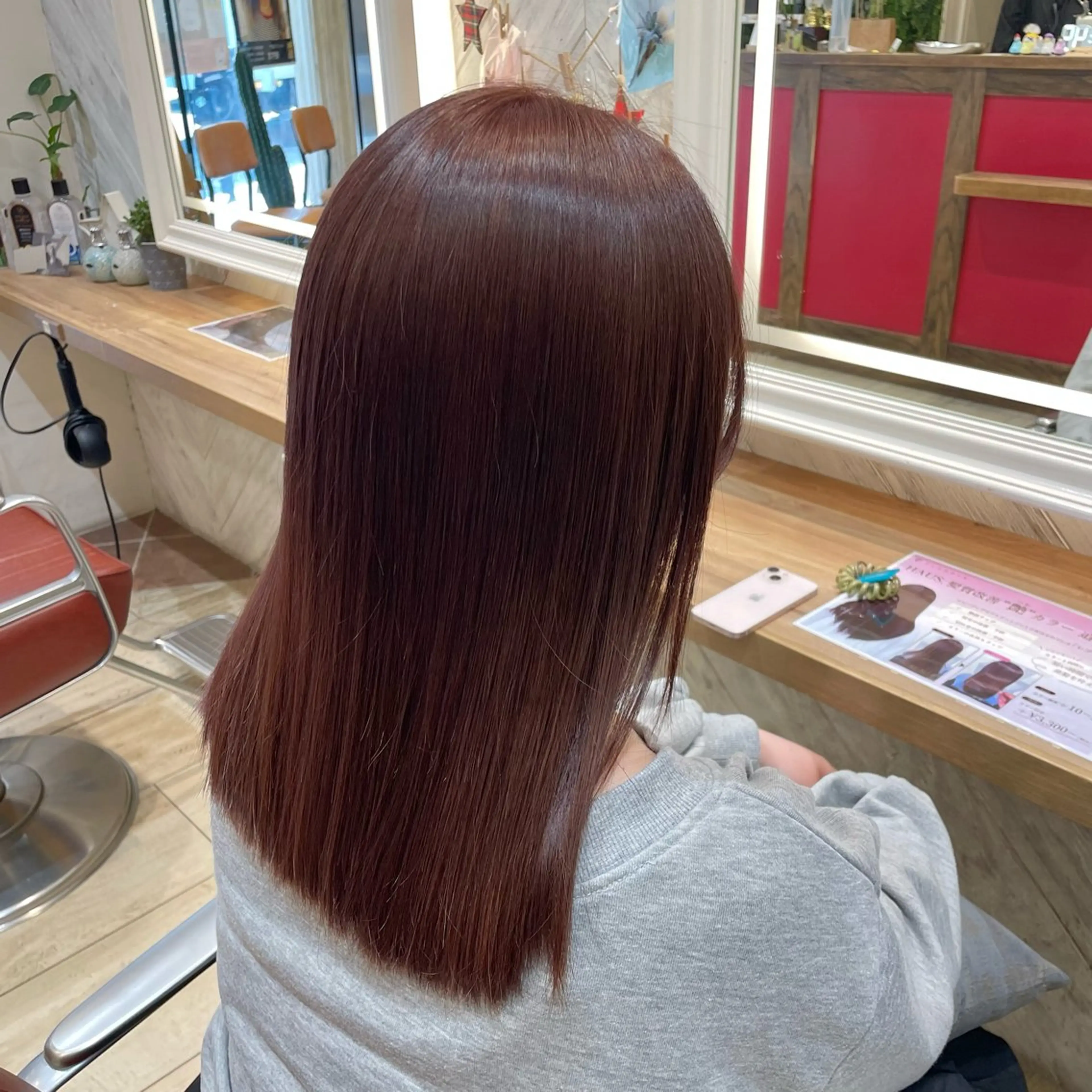 ミディアム カラー ブリーチ ブラウンカラー ダブルカラー ブリーチなしカラー ピンクカラー ヘアカラー トリートメント 暖色カラー🍒✨ パーマ🌐もえかのヘアスタイル