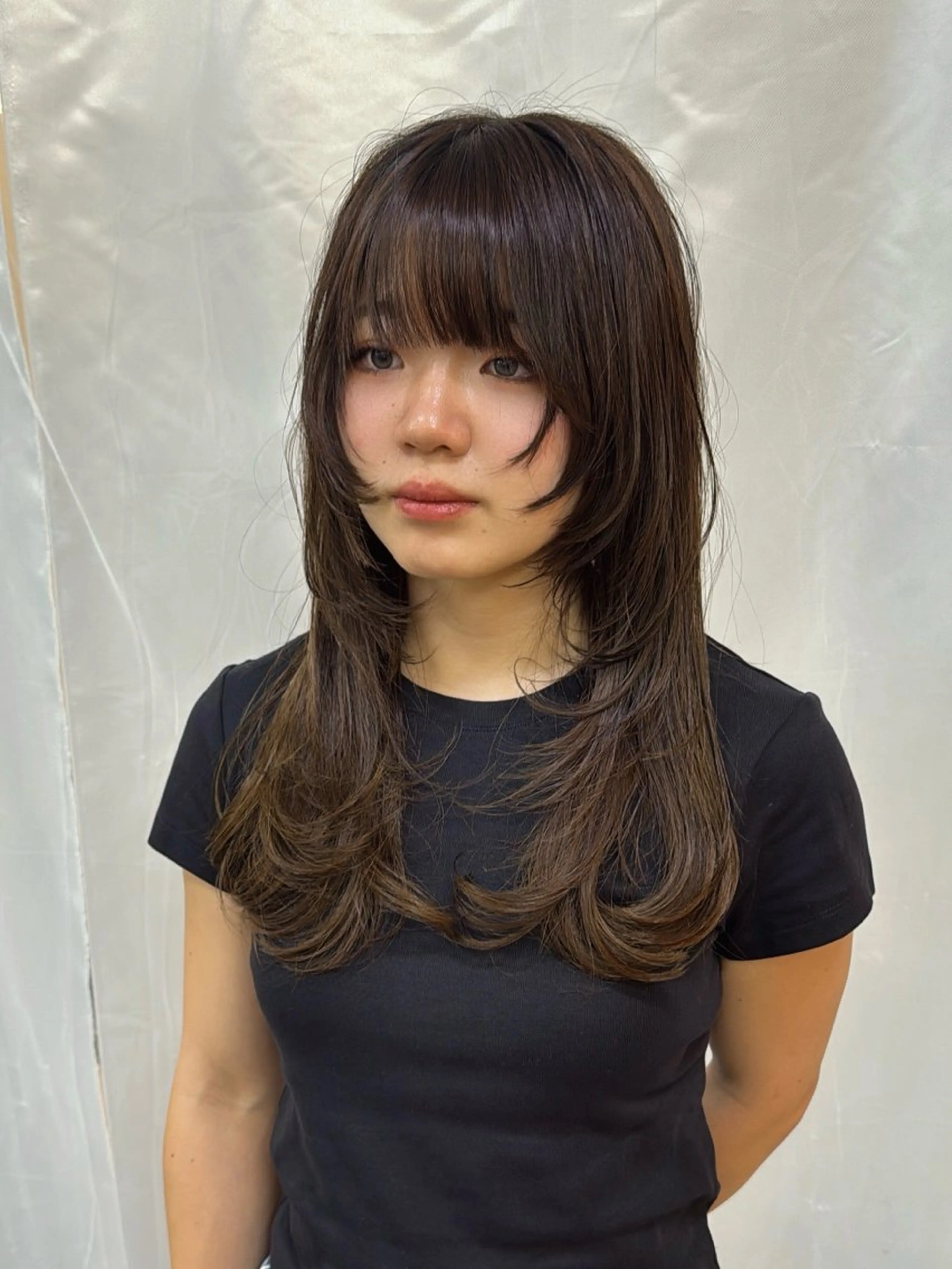 ロング カラー カット ヘアカラー トリートメント ウルフ/レイヤー エクステ/kokiのヘアスタイル