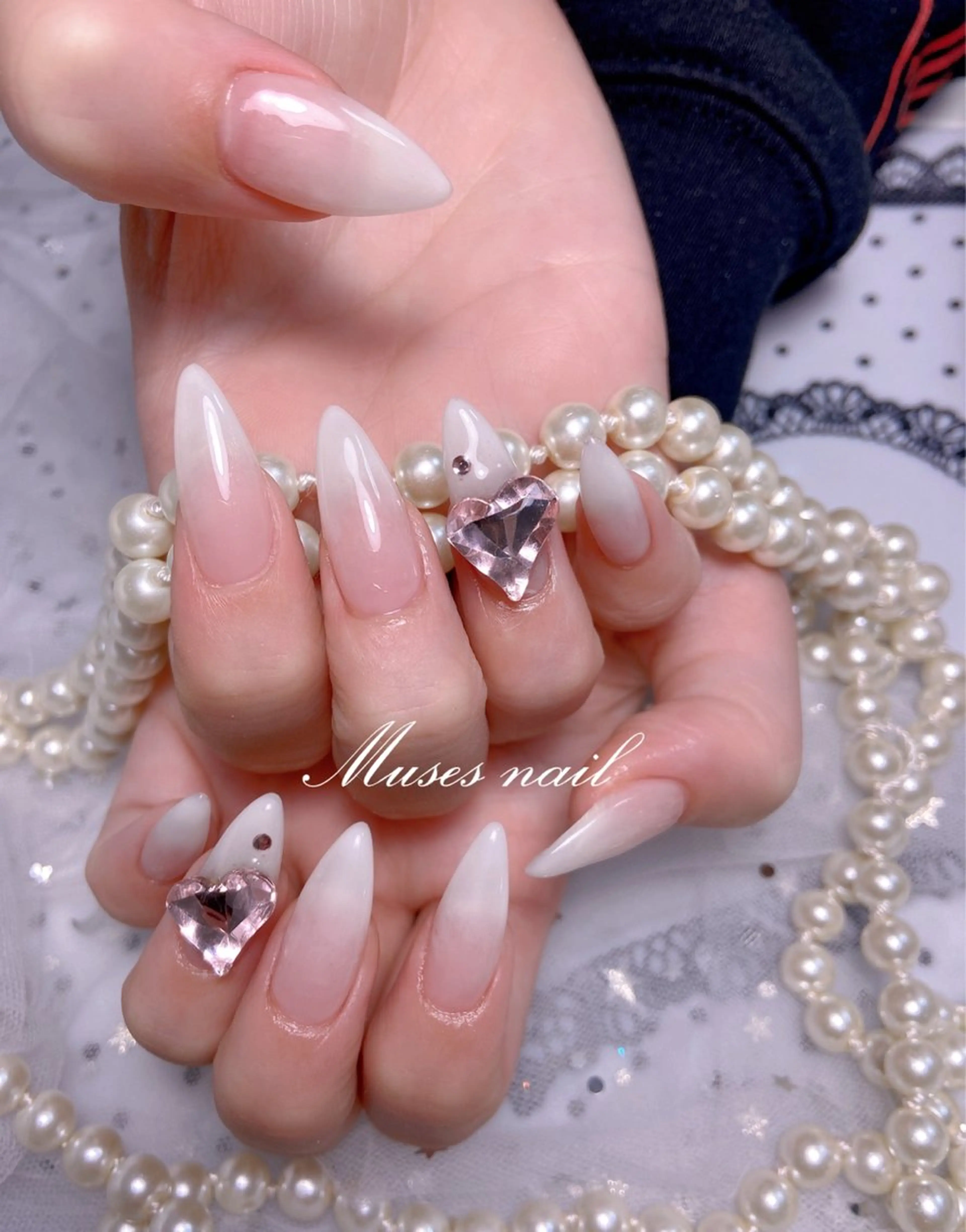 ネイル オーロラネイル チークネイル 長さ出し フレンチネイル ジェルネイル MUSES  NAIL  SALON所属・MUSES ネイルのネイルデザイン