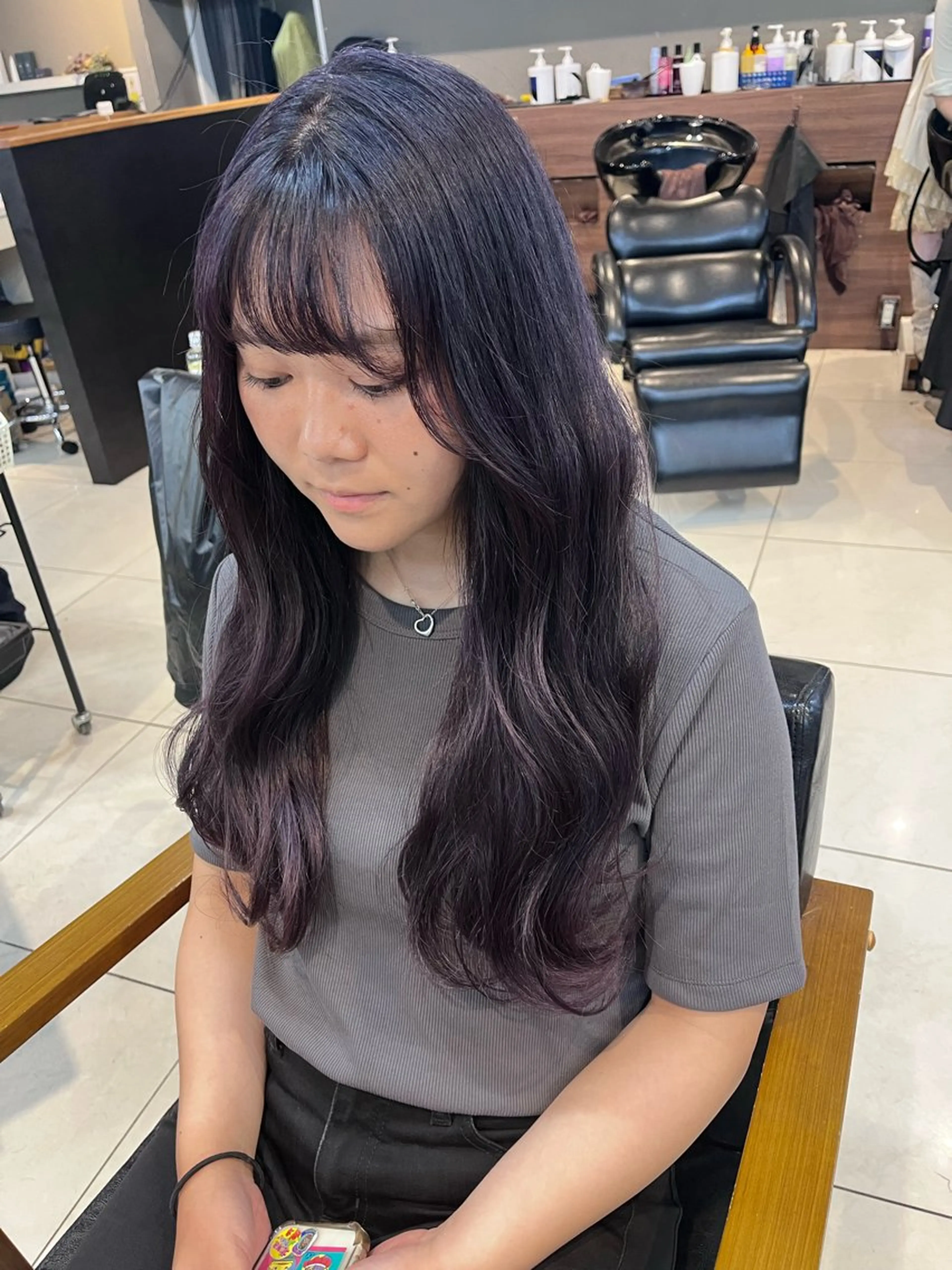 ロング カラー ヘアアレンジ キッズ ネイル マツエク・マツパ ヘアカラー トリートメント GO TODAY SHAiRE SALON所属・透明感カラー🤎 ゆりのヘアスタイル