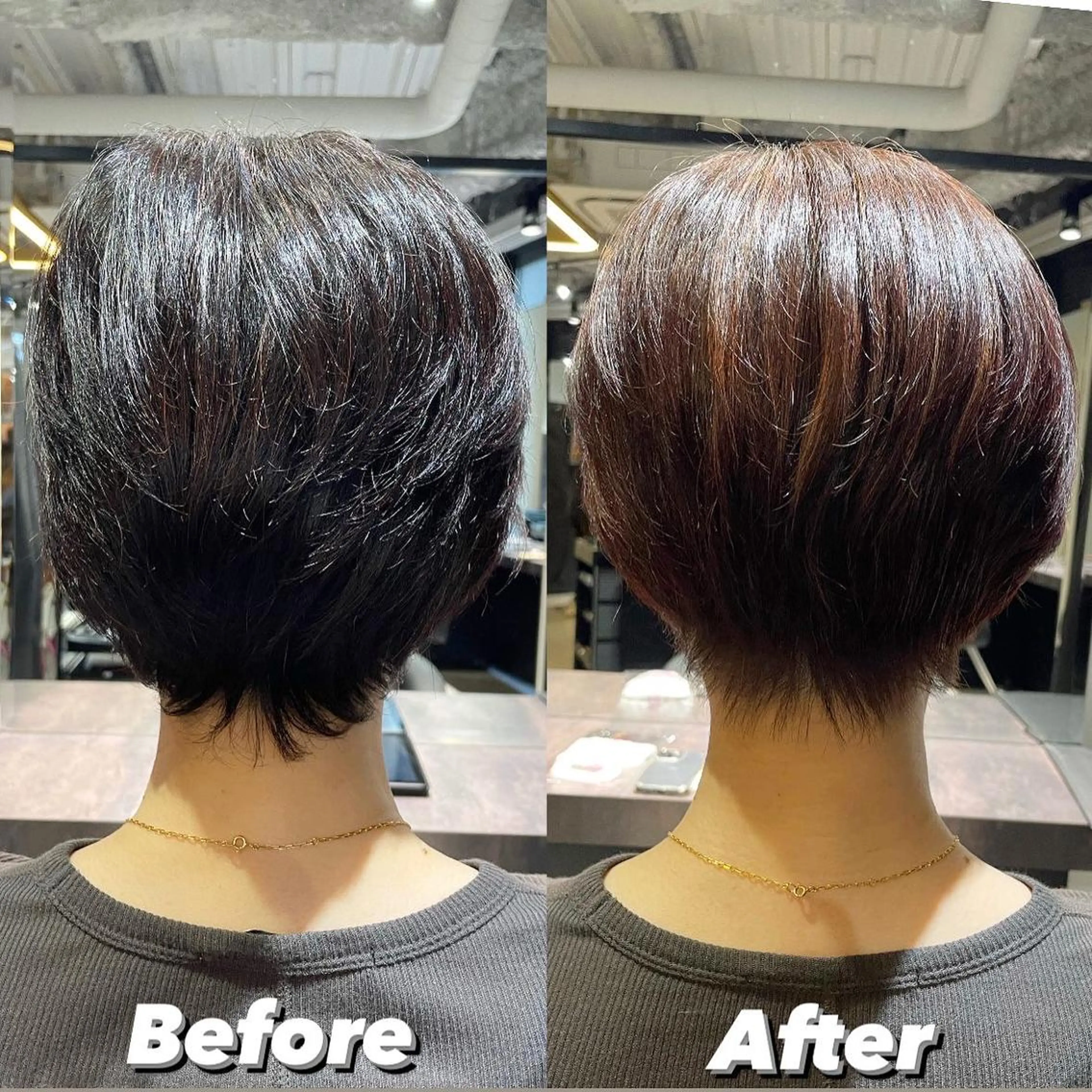 ショート カラー One By The Ect所属・ショート/脱白髪染め ☆宇﨑悠実のヘアスタイル