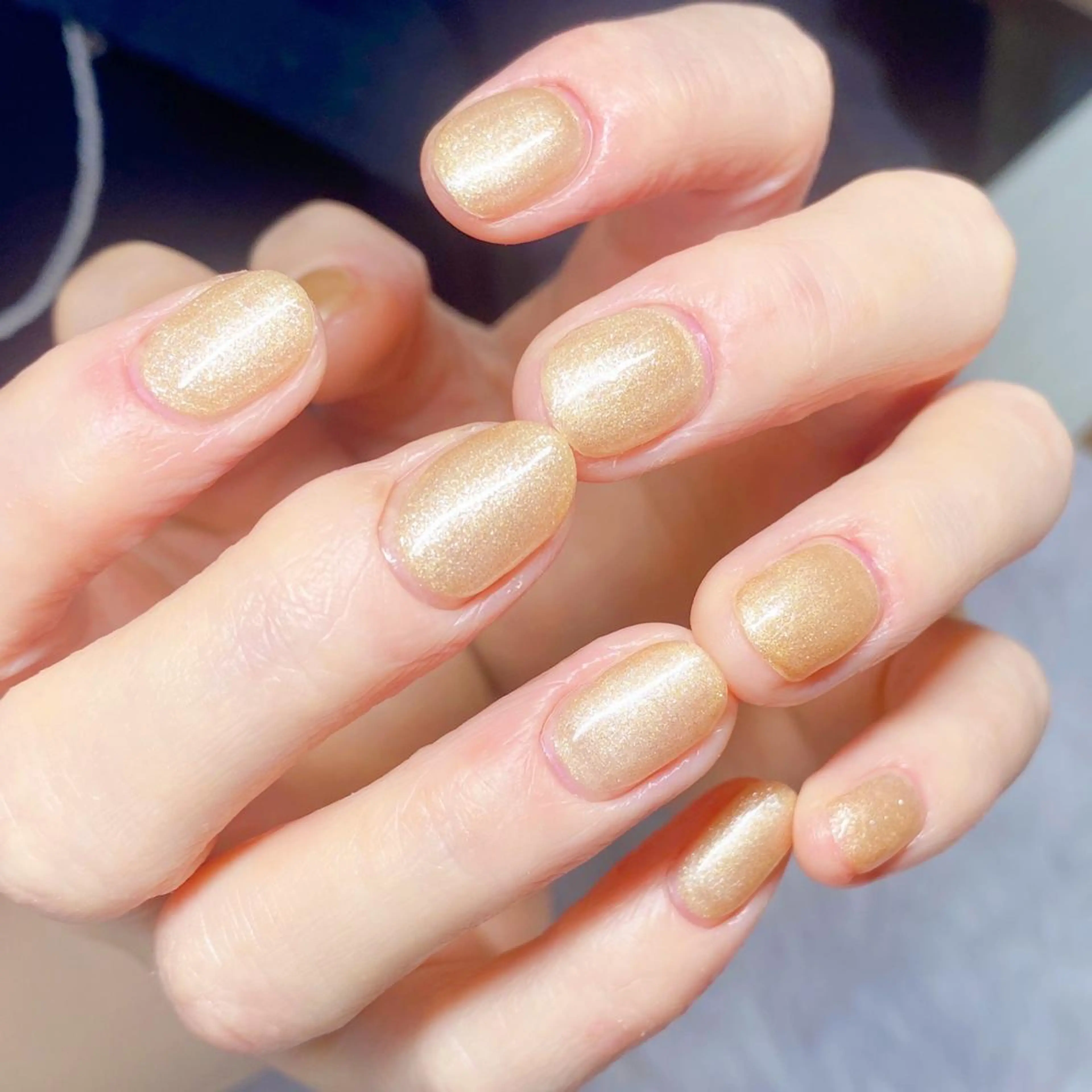 ネイル ゴールド ワンカラーネイル ハンドネイル 💐ka yo💐（東白楽）のネイルデザイン