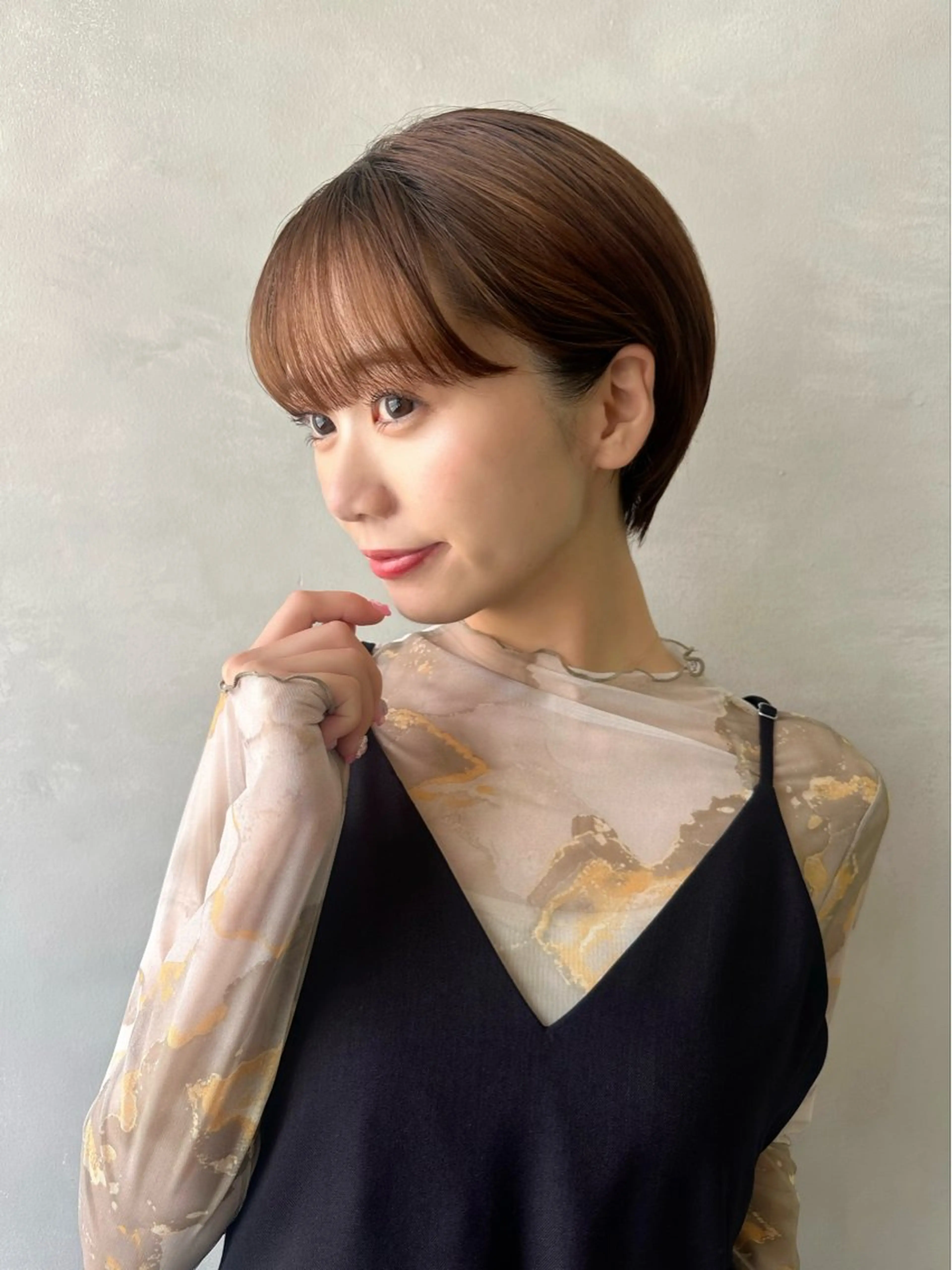 ショート カラー ベージュカラー 似合わせカット ショートヘア 小顔カット カット ヘアカラー トリートメント 似合わせ小顔ショート /akane🐰♥️のヘアスタイル