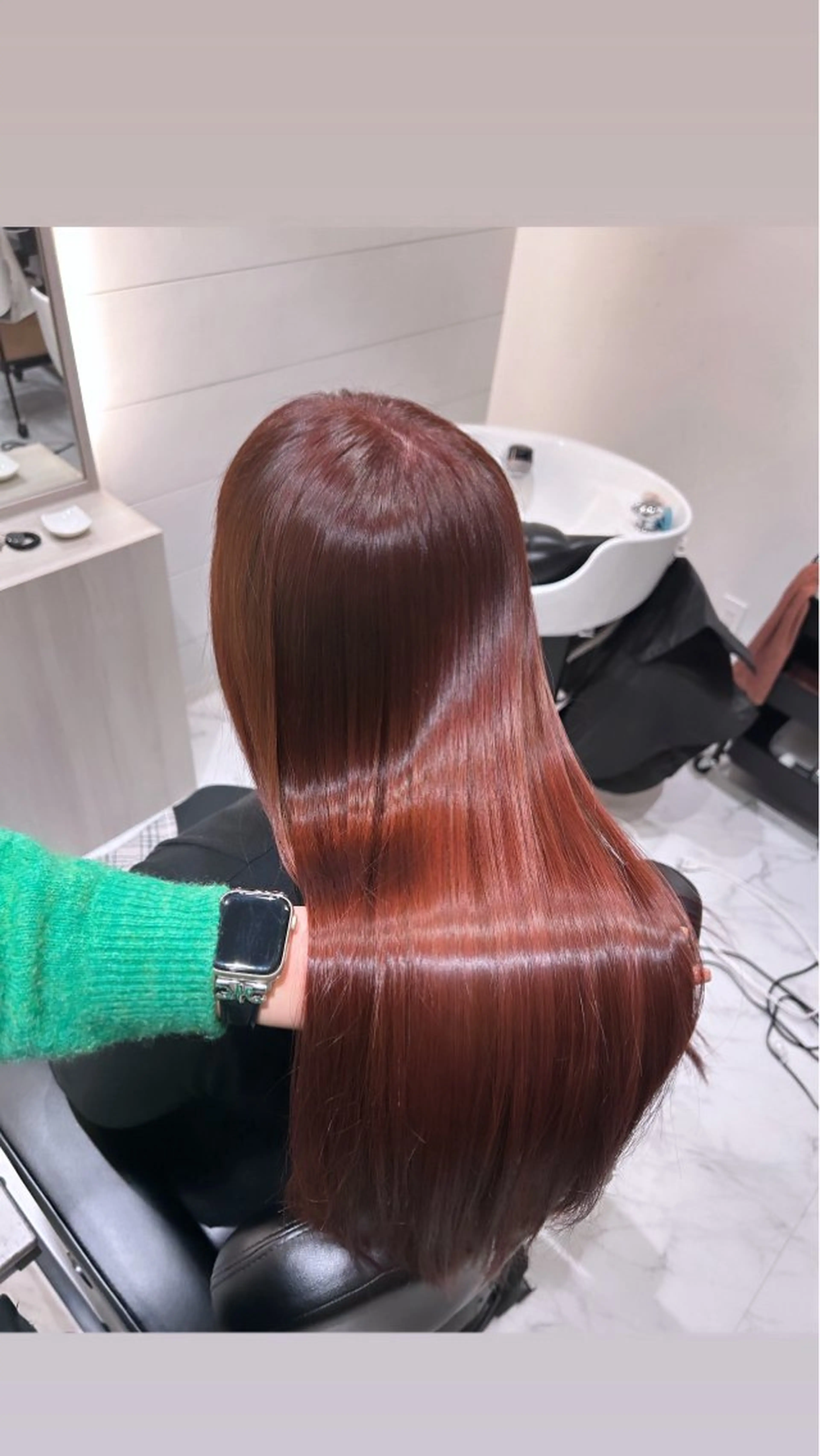 ロング カラー ヘアカラー トリートメント &chaLme   心斎橋所属・emi/髪質改善/ 韓国風/艶カラーのヘアスタイル