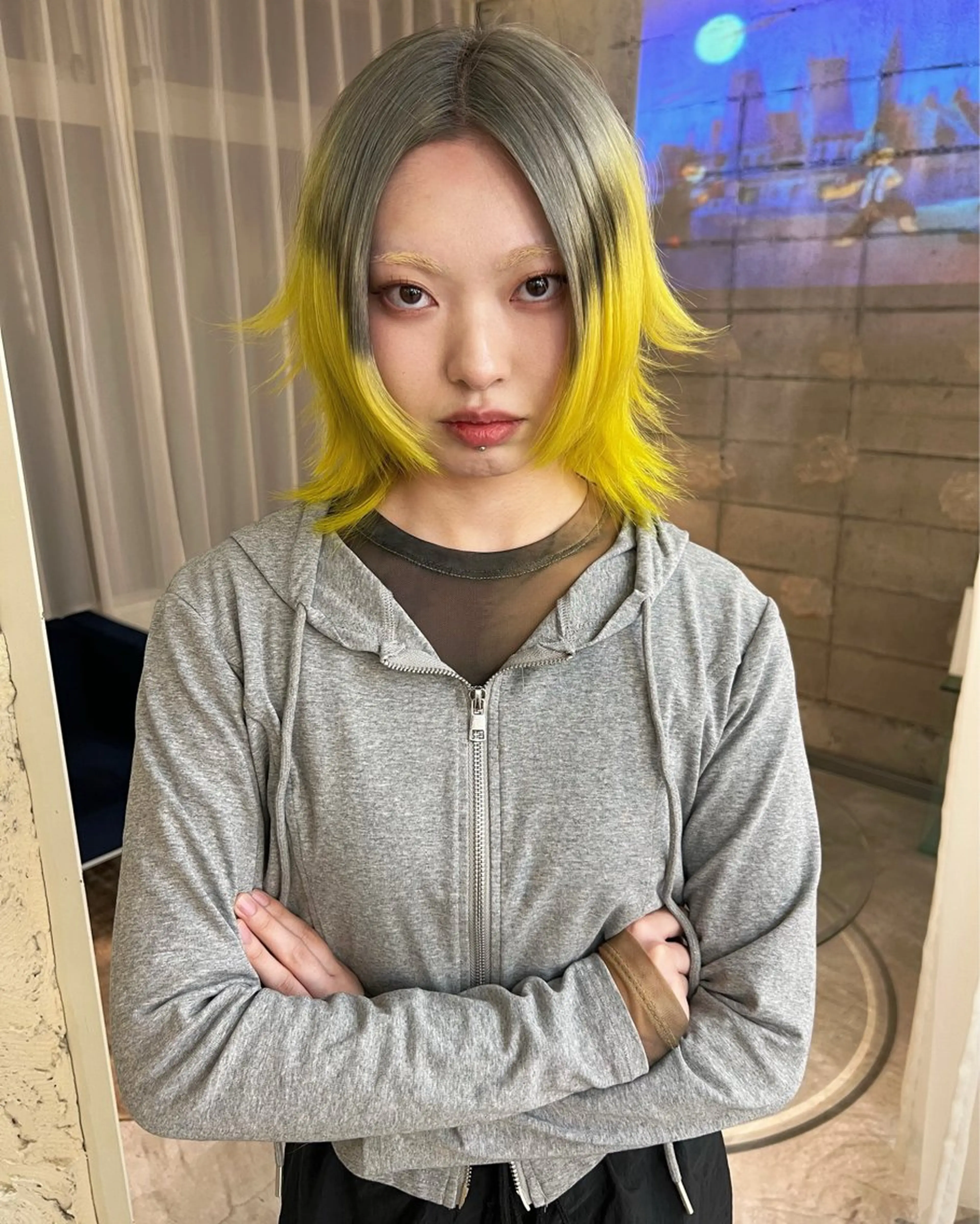 ミディアム カラー カット ヘアカラー haco＋所属・圧倒的デザイン力 店長🎨RENAのヘアスタイル