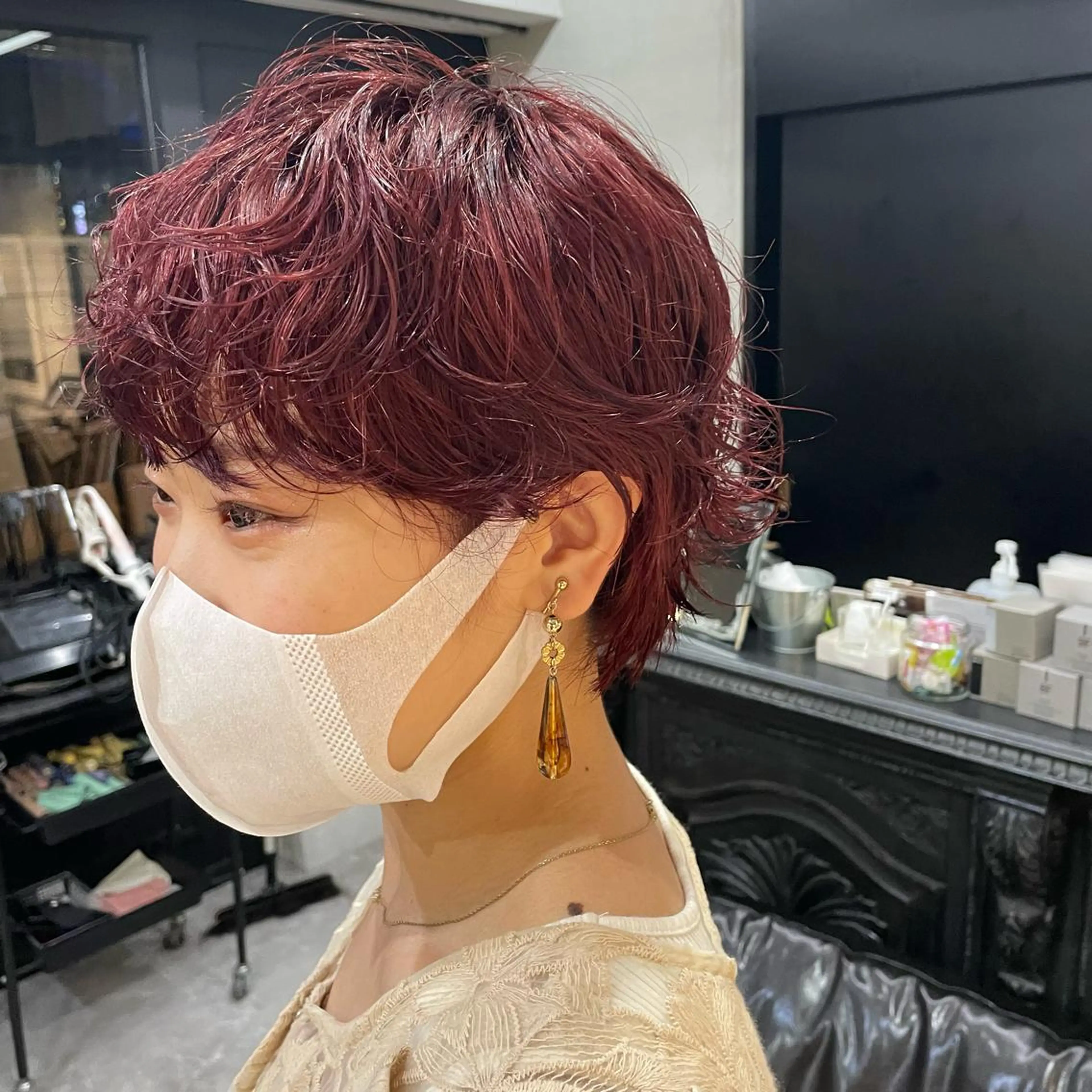 ショート カラー パーマ ブリーチ レッドカラー カット ヘアカラー トリートメント ショート・ボブ ・ウルフ✂︎IMAIのヘアスタイル