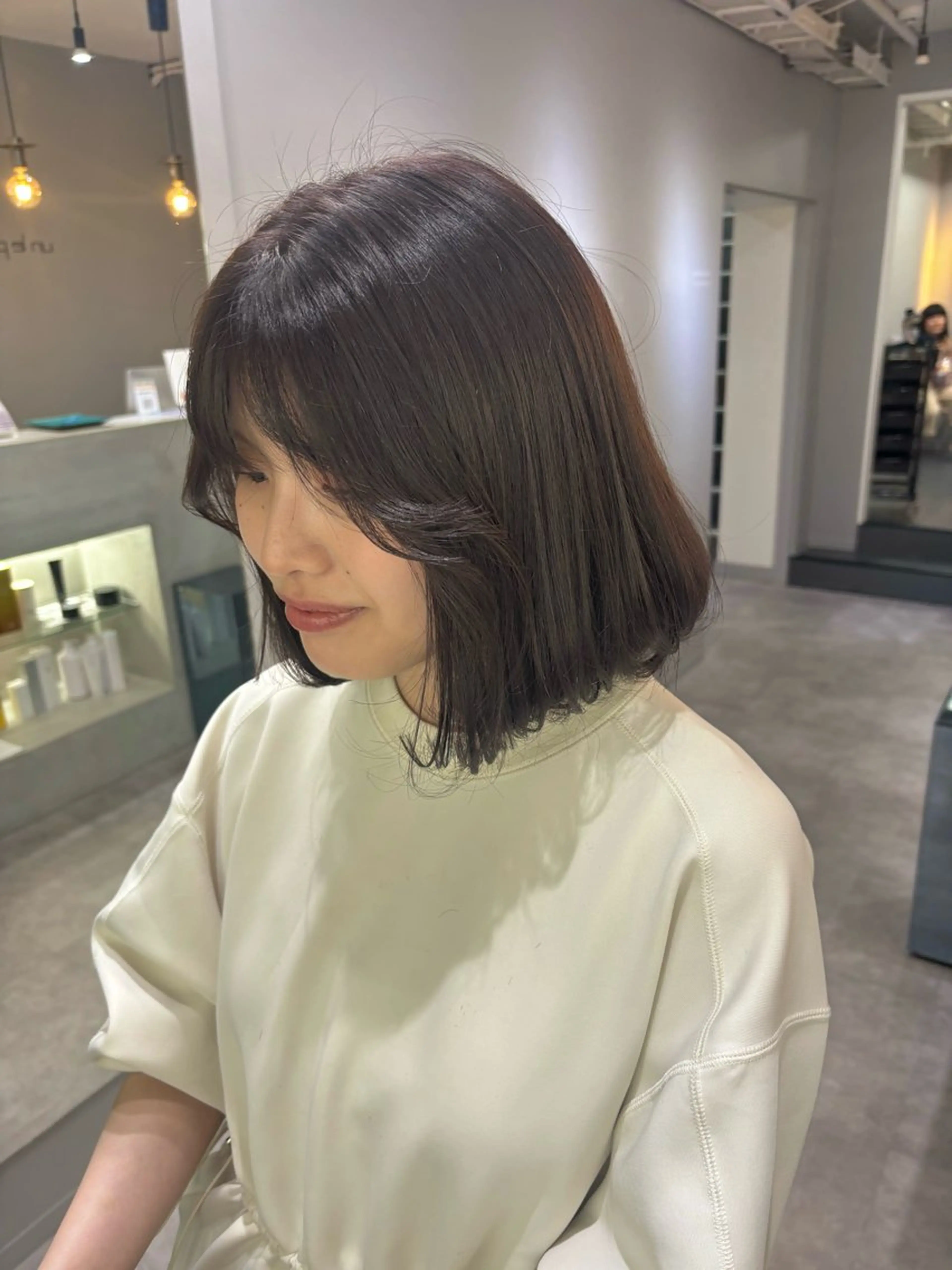 ミディアム カラー パープルカラー ボブ きよはらちさき🍑 柔らかカラー🌱🫧のヘアスタイル