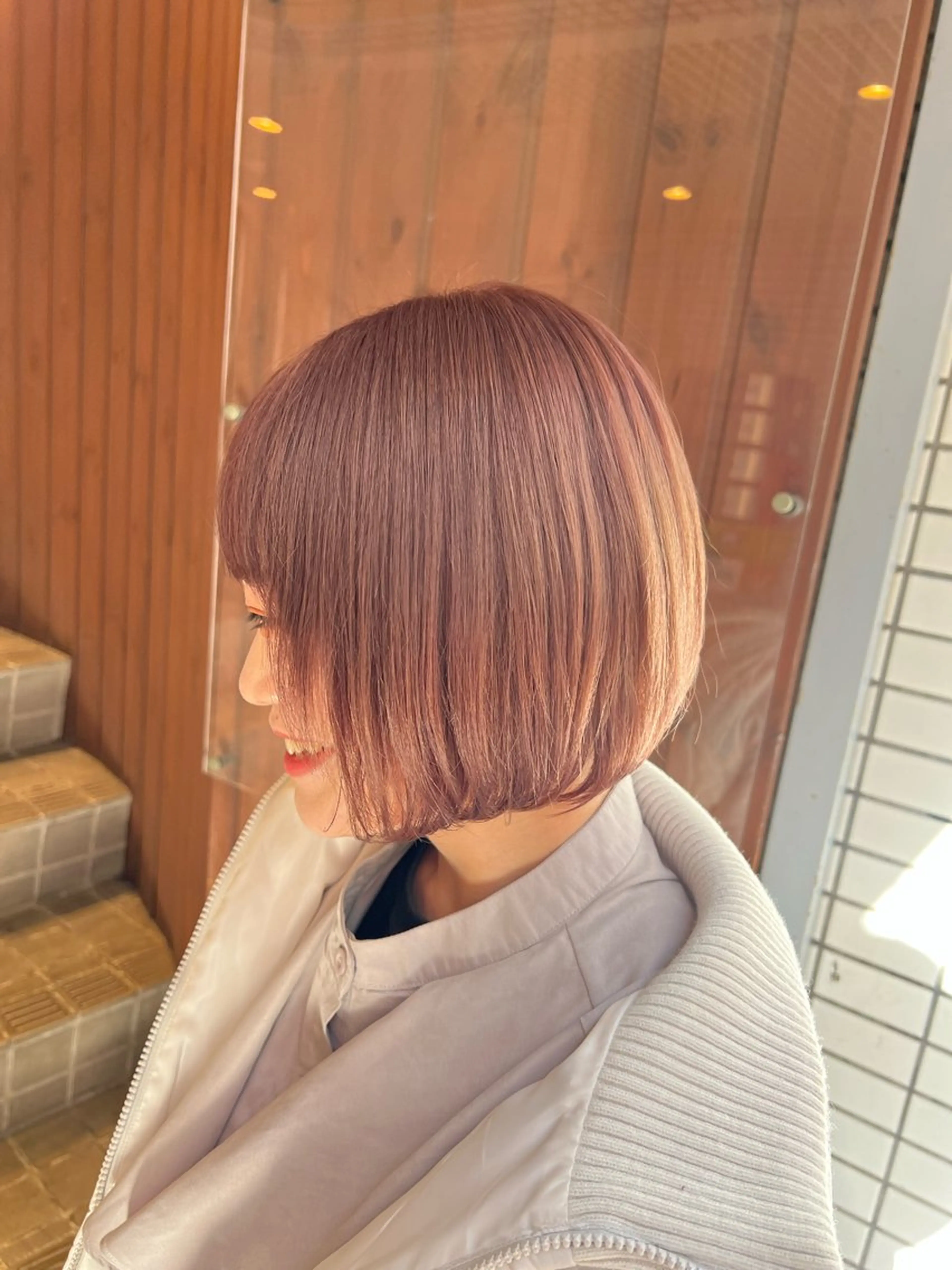 ショート カラー ベージュカラー ラベンダーカラー ラベンダーピンク ピンクカラー ピンクベージュ ヘアカラー SALOWIN川崎WEST店所属・🌷川崎/アレンジ/ 暖色ボブ/コトネ🌷のヘアスタイル